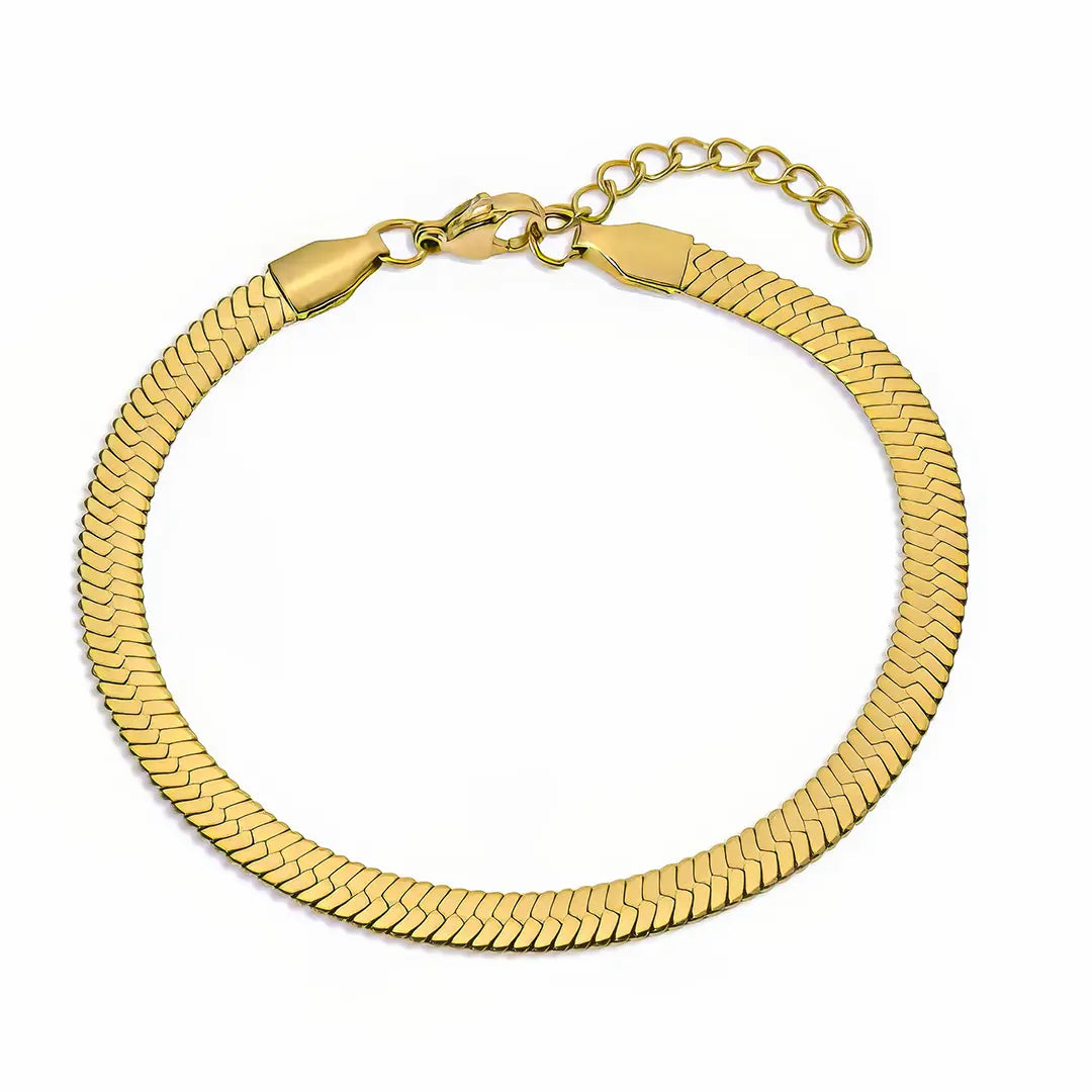 100% wasserfestes Schlangen Damenarmband Gold