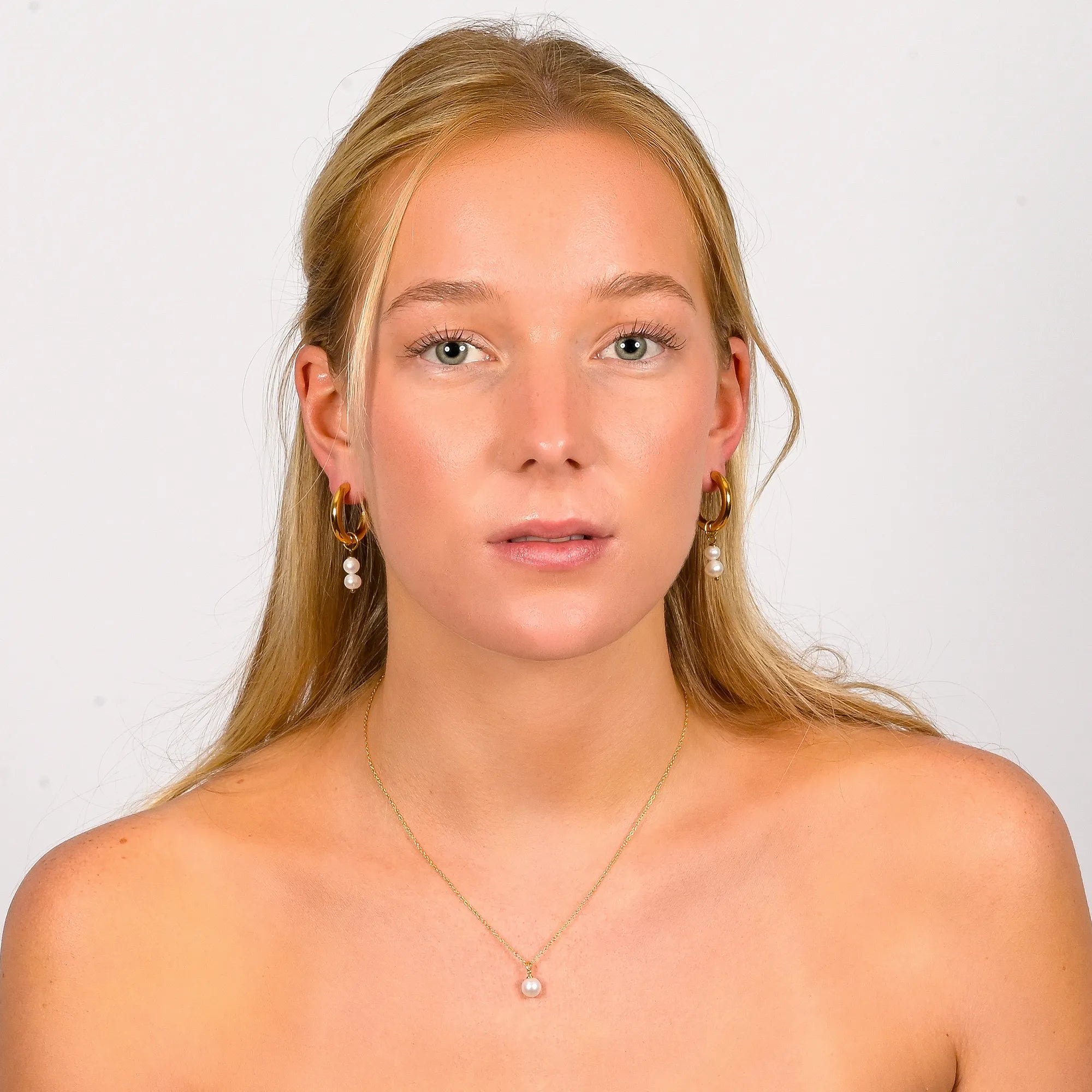 Creolen mit Perlenanhänger Niobe Double