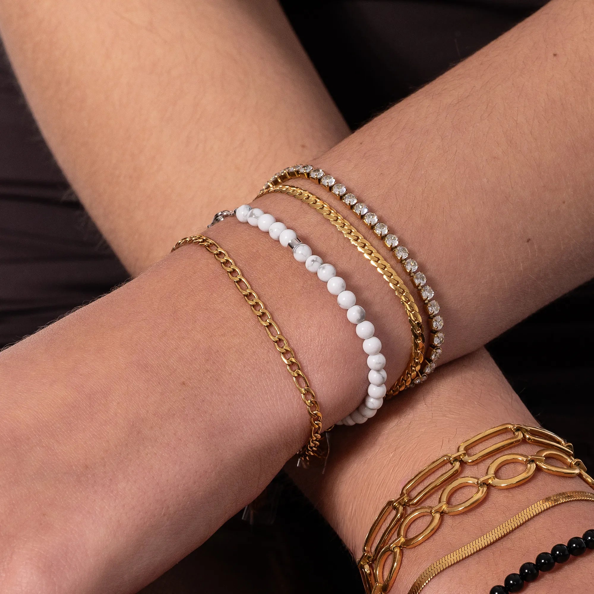 Weißes Edelstein Armband Selene