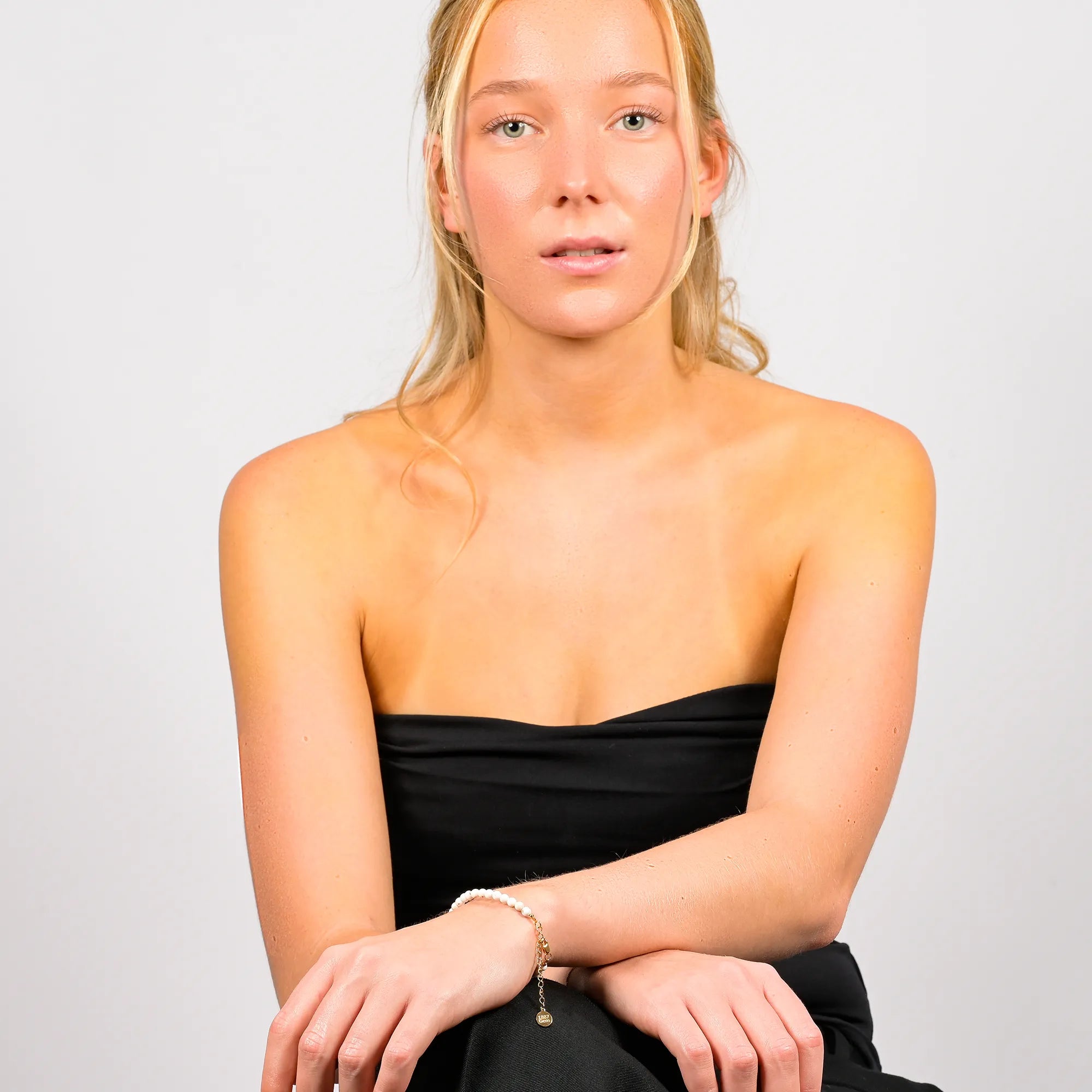 Weißes Edelstein Armband Selene