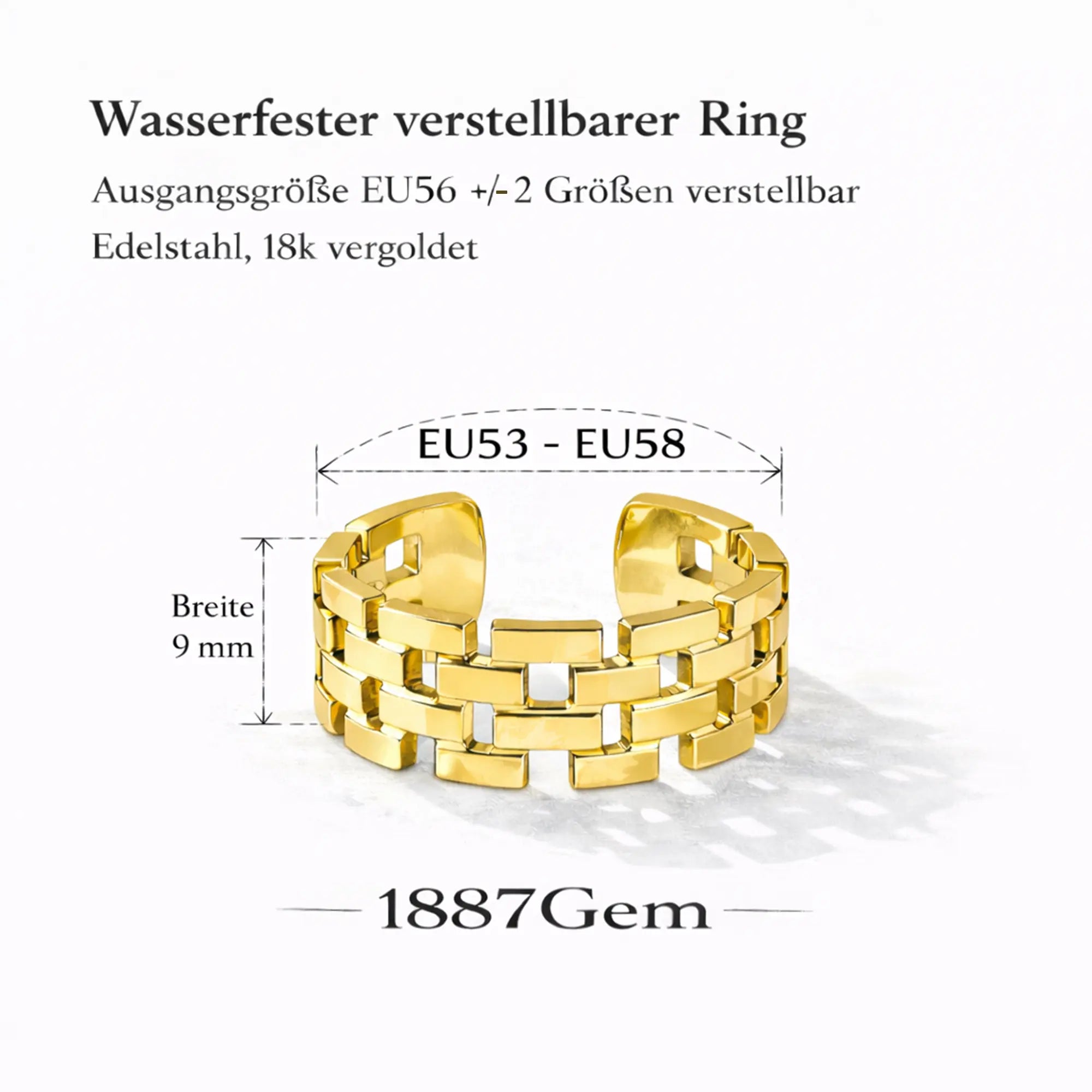 Ring Briseis | wasserfest & größenverstellbar