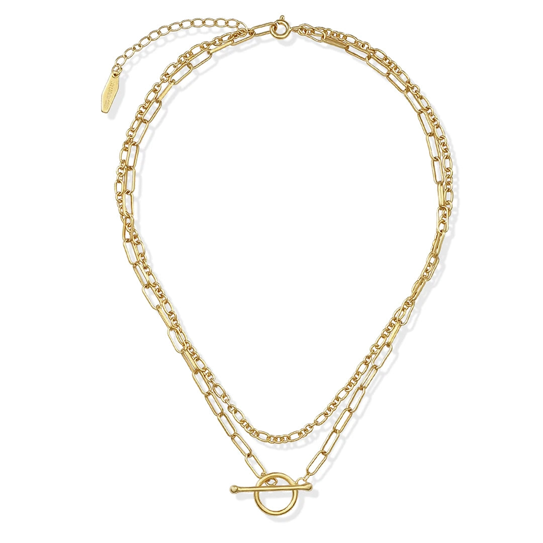 Layering Choker Silberkette aus Sterlingsilber in Gold plated.