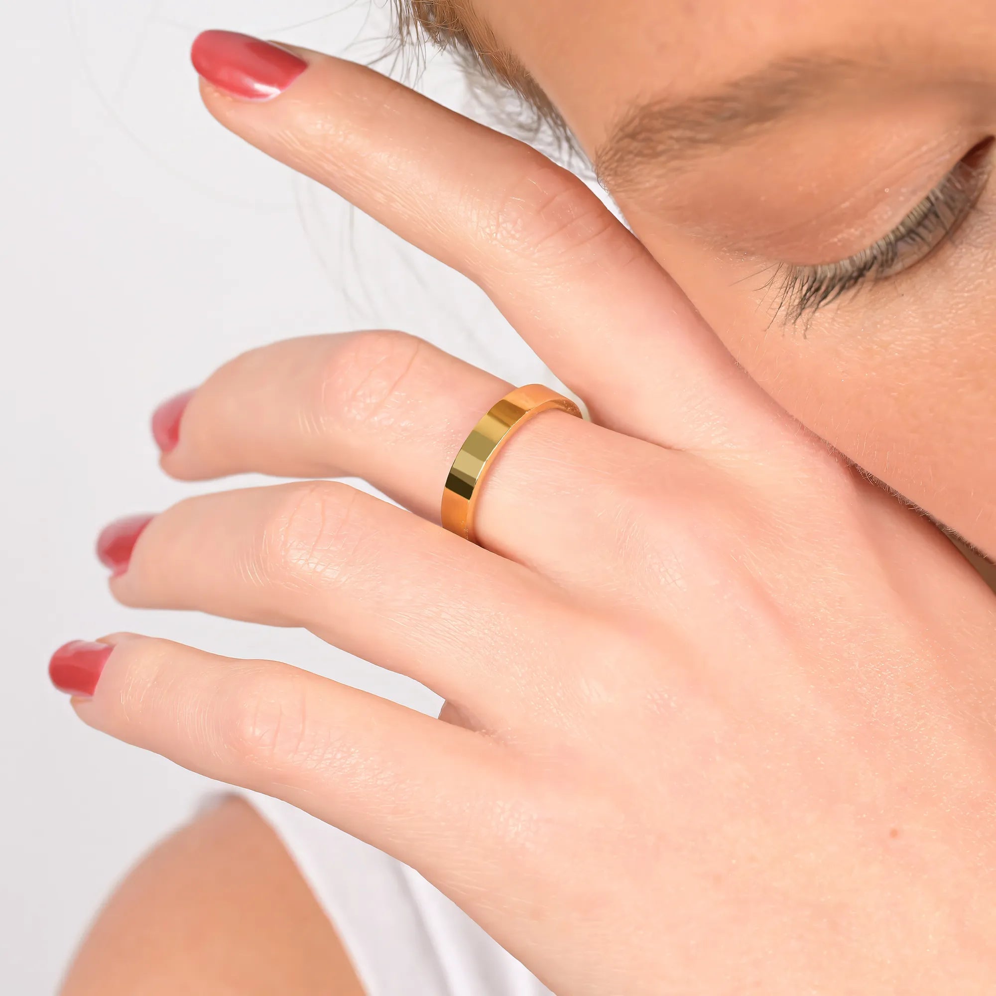 Ring Damen Gold Nephele 4mm | wasserfest