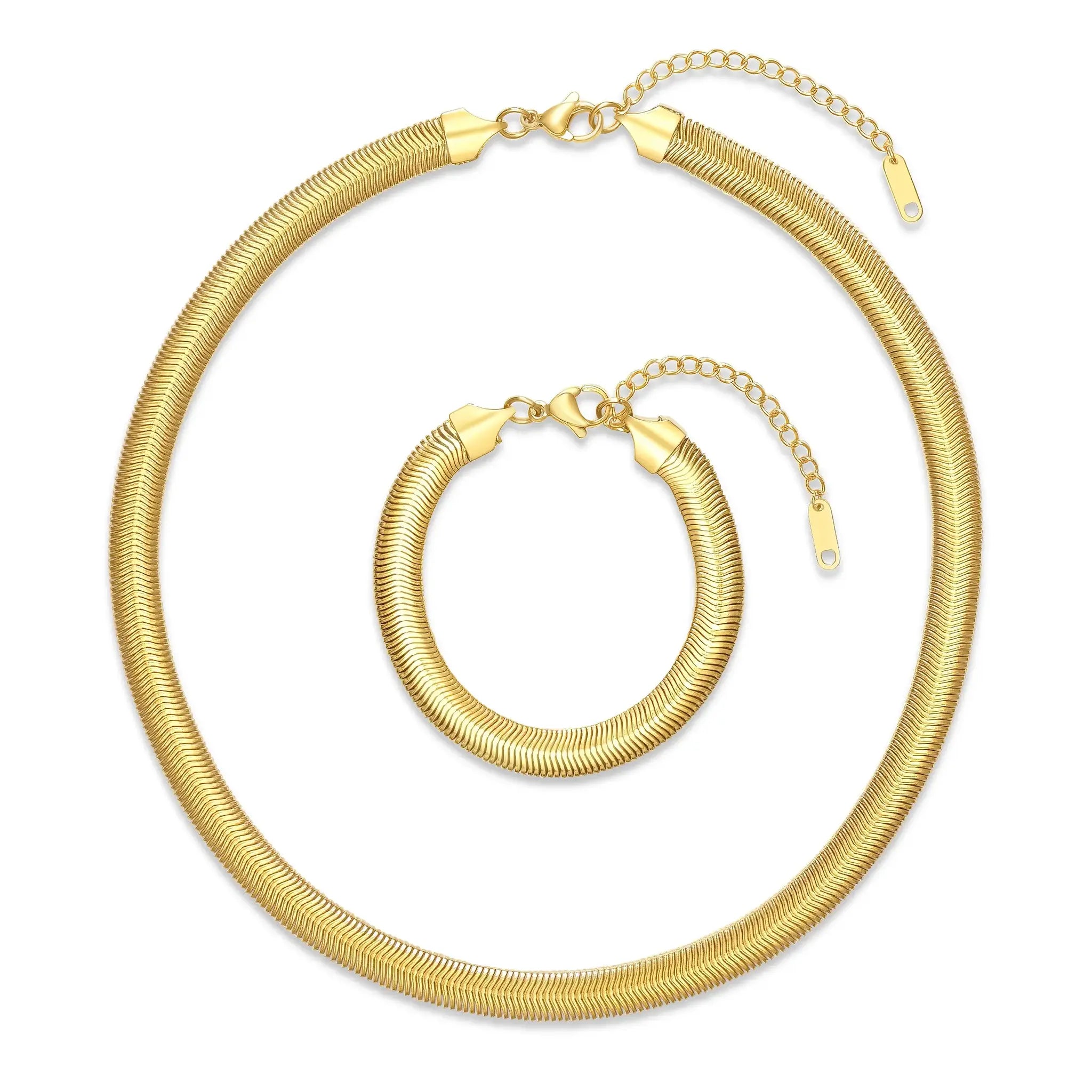 Wasserfestes Schmuckset Choker und Armband für Damen in Gold.