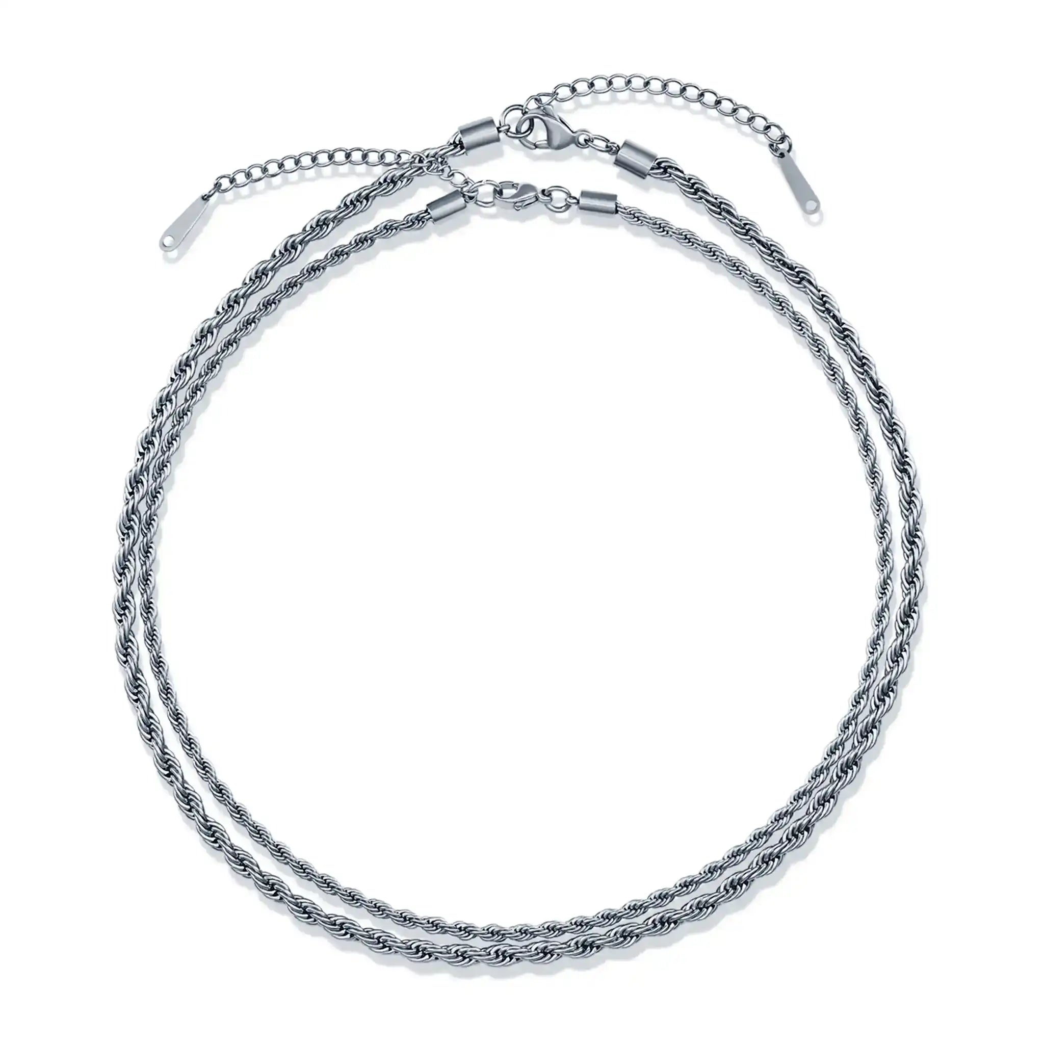 3mm und 4mm wasserfeste Silberschmuck Choker Kette aus Edelstahl Silber.