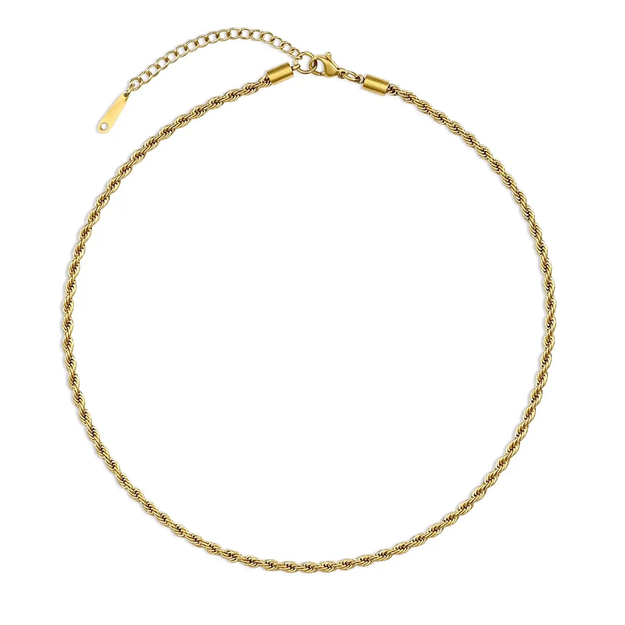 3mm wasserfeste Goldschmuck Choker Kette aus Edelstahl 14k Gold beschichtet.