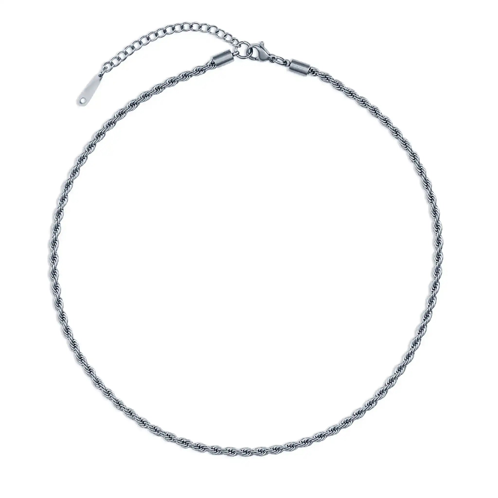 3mm wasserfeste Silberschmuck Choker Halskette aus Edelstahl Silber.