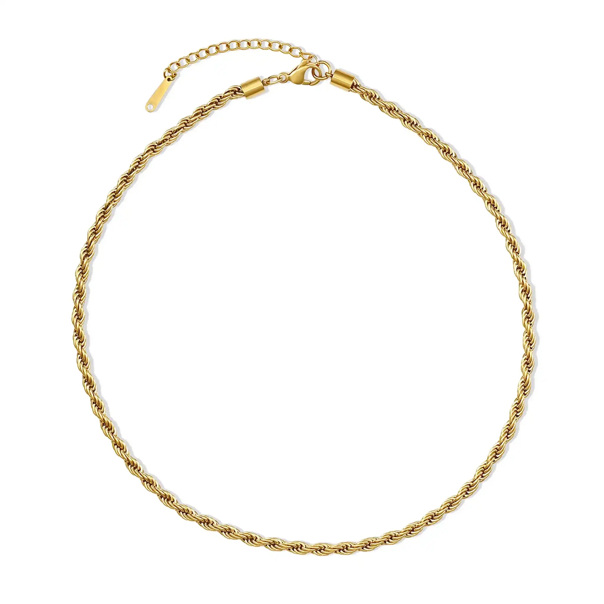 4mm wasserfeste Goldschmuck Choker Kette aus Edelstahl 14k Gold beschichtet.