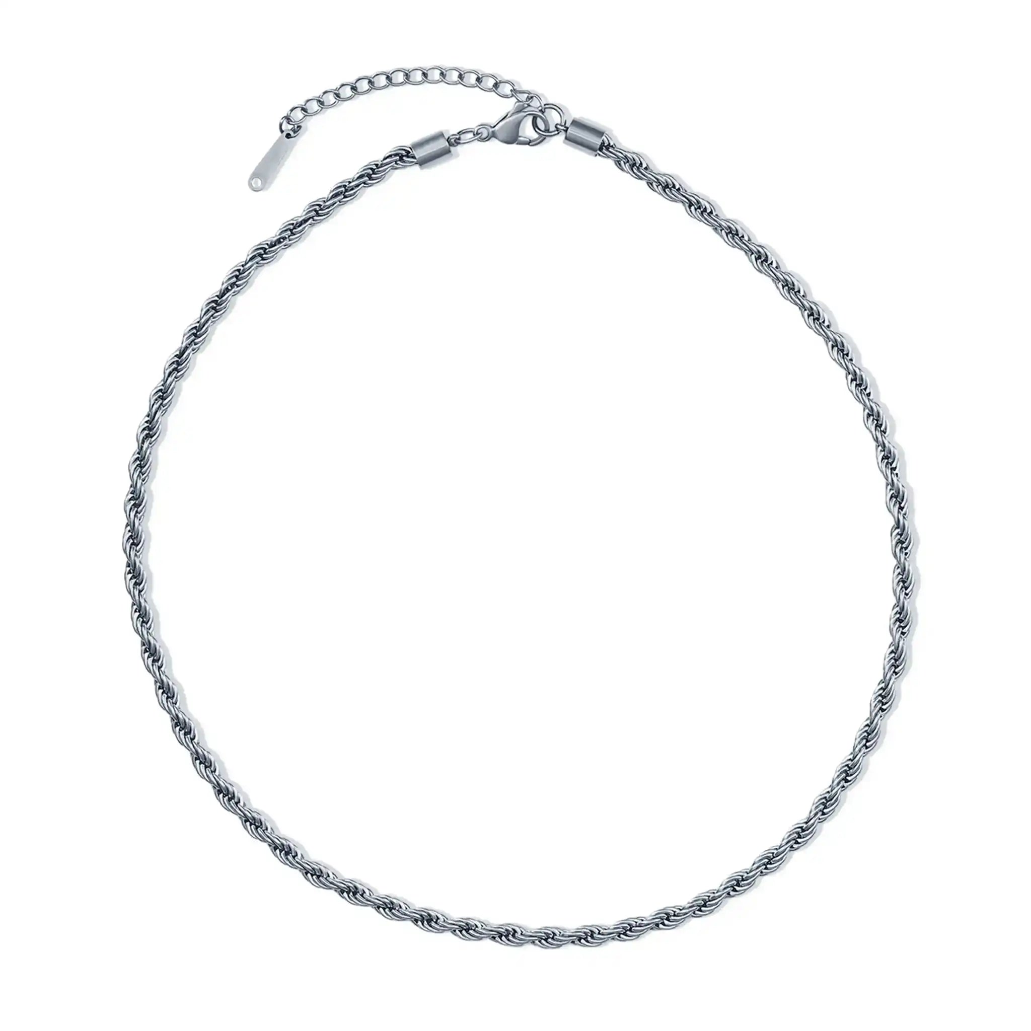 4mm wasserfeste Silberschmuck Choker Halskette aus Edelstahl Silber.