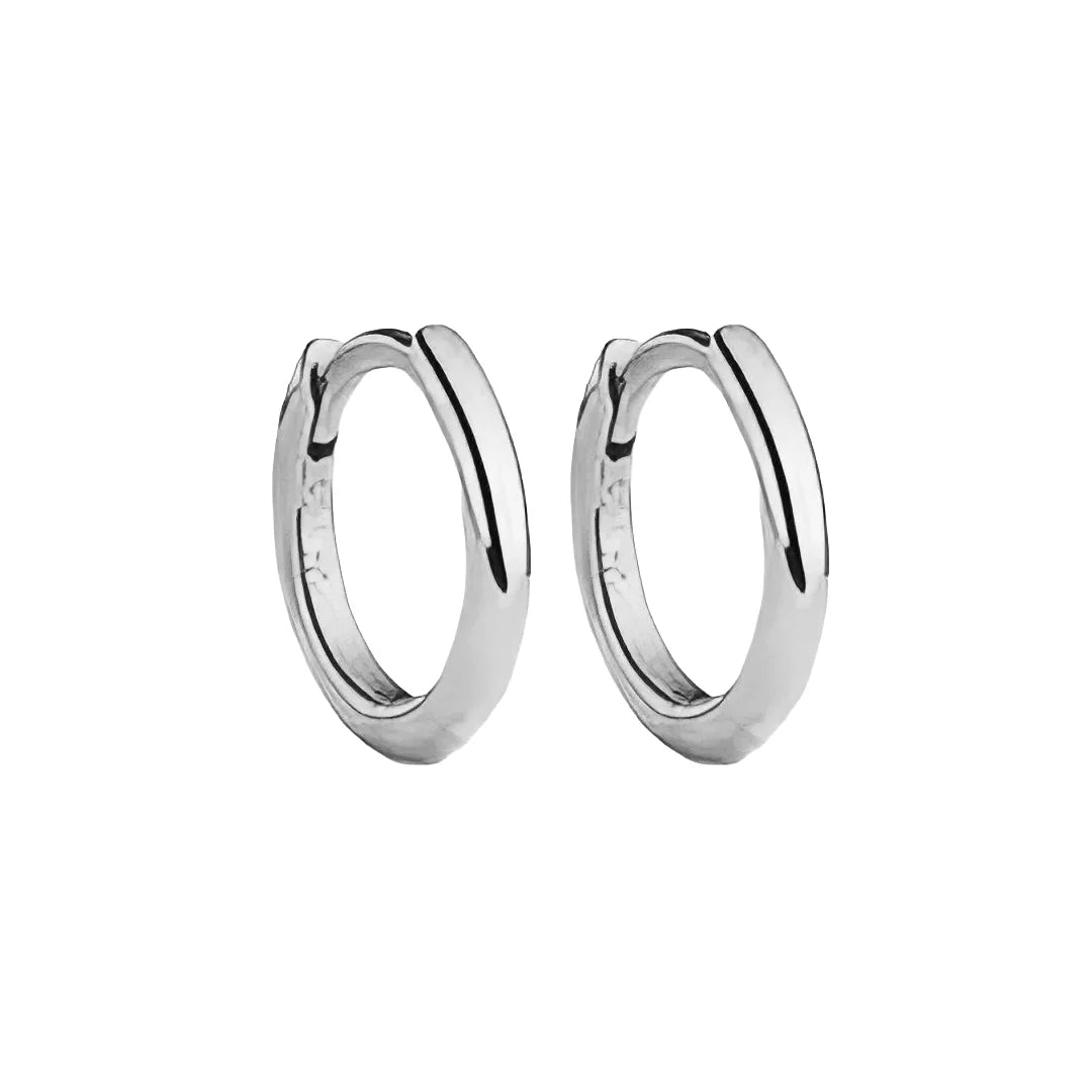 925 Sterling Silber Ohrring Huggie Hoop rhodiniert Extra Small Size Damen 1887Gem