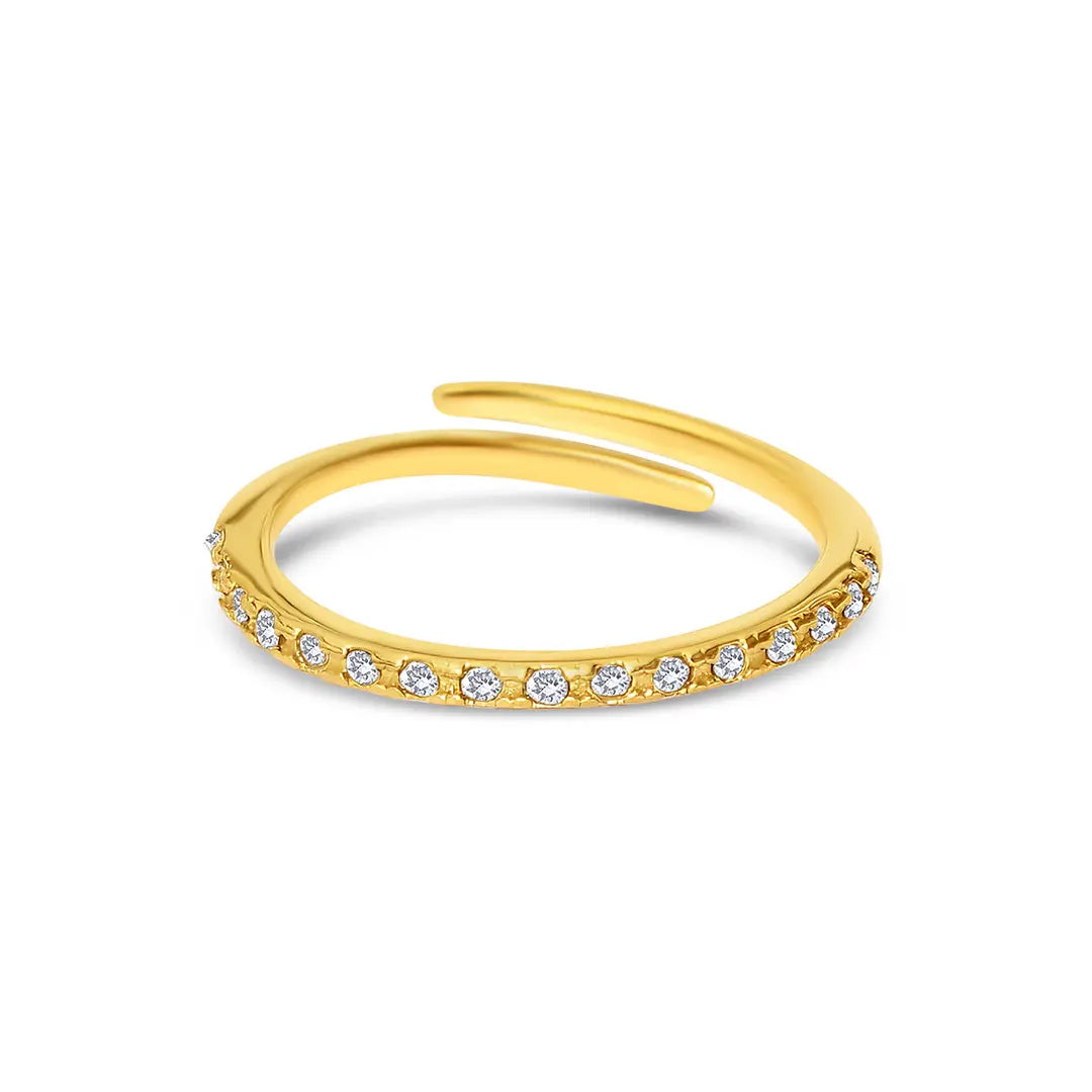 Allergiefreier wasserfester Schmuck Ring 19 Melinoe Zirkonia Gold.