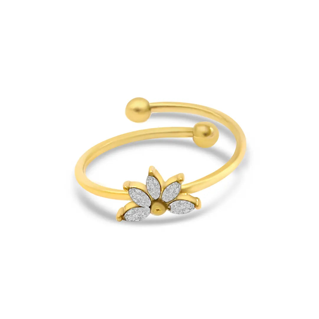 Allergiefreier wasserfester Schmuck Ring 21 Papha Zirkonia Gold.