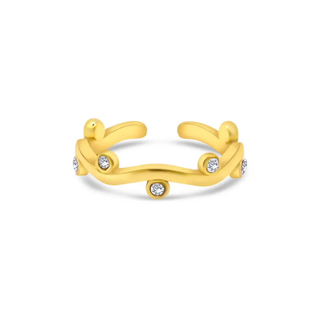 Allergiefreier wasserfester Schmuck Ring 22 Nyxe Zirkonia Gold.