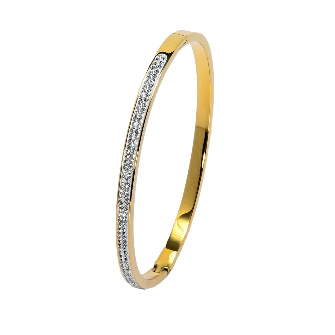 Armreif Pavé setting Gold 18k Karat vergoldet.