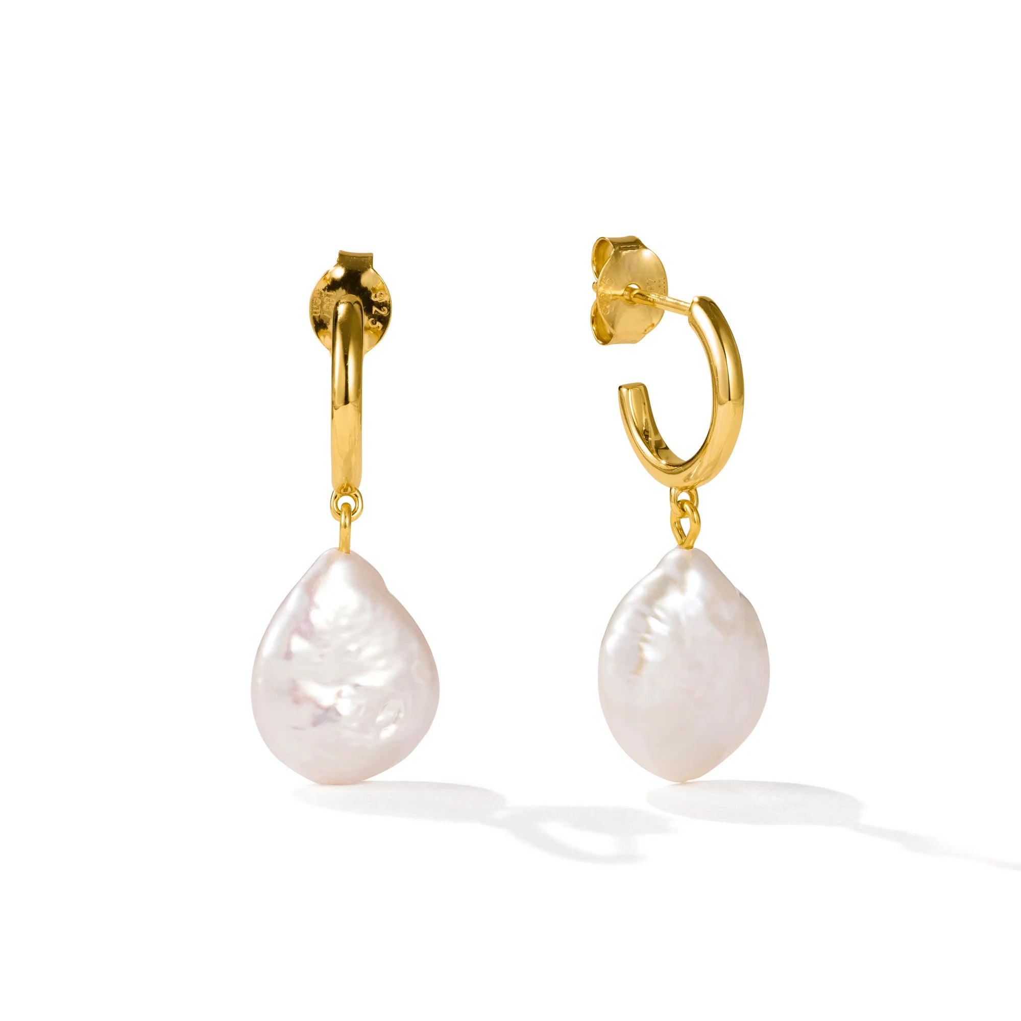 Barock Perlen Ohrstecker Eirene | 18k Gold Vermeil & 925 Sterlingsilber