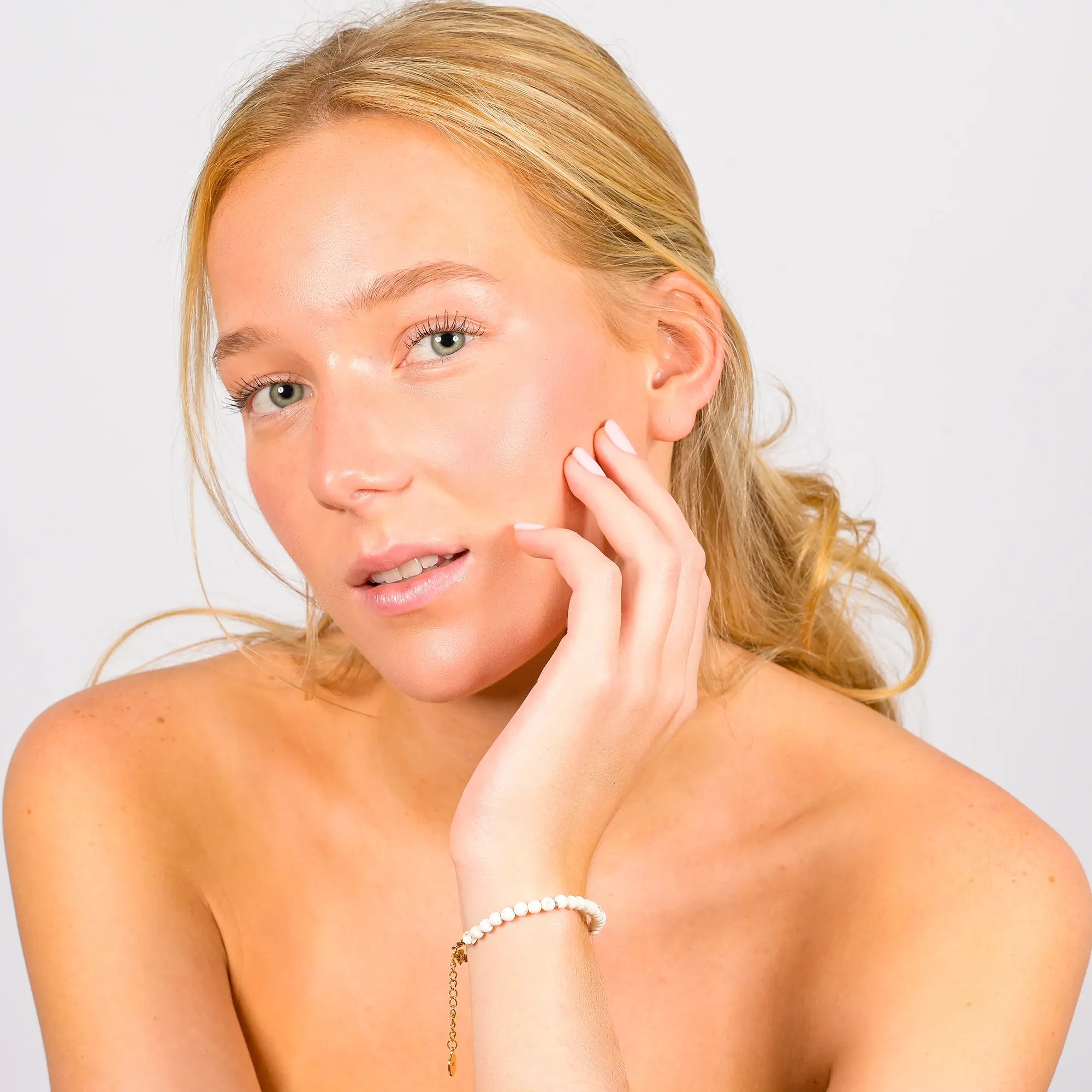 Weißes Edelstein Armband Selene