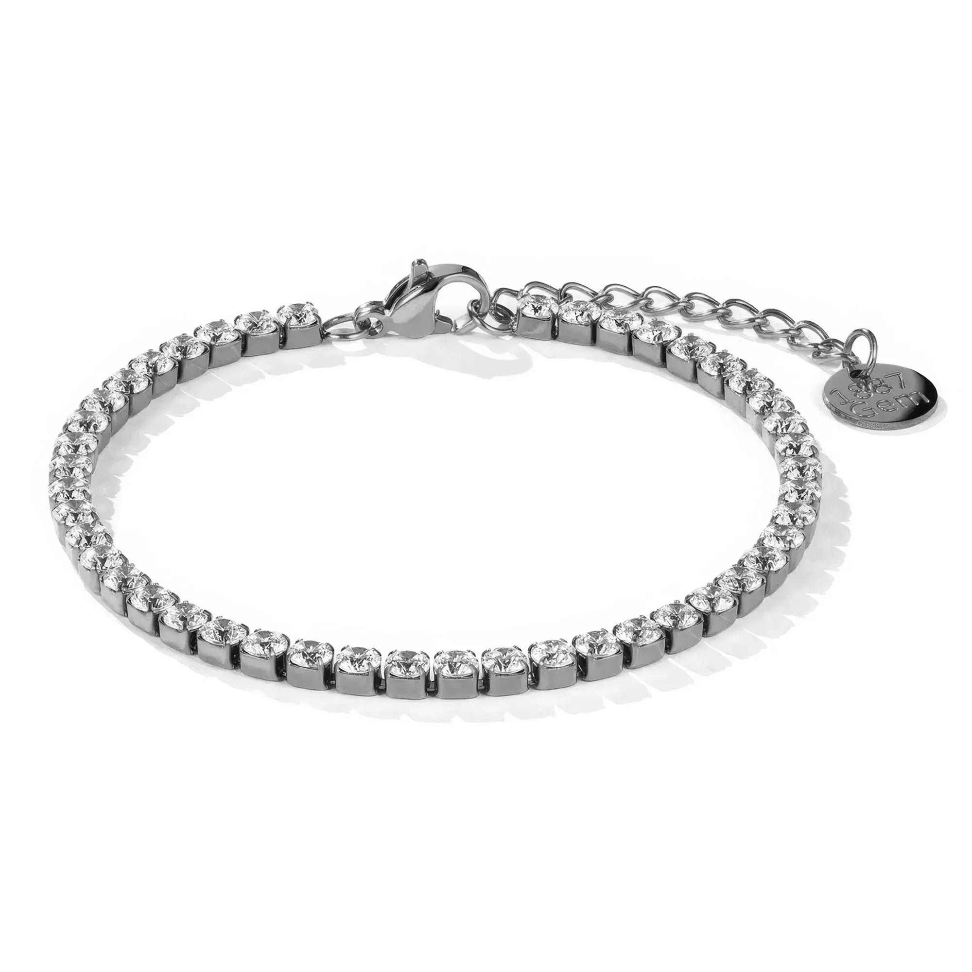 Tennis Armband mit Zirkonia in Silber. Glitzer Schmuck vom Label 1887Gem
