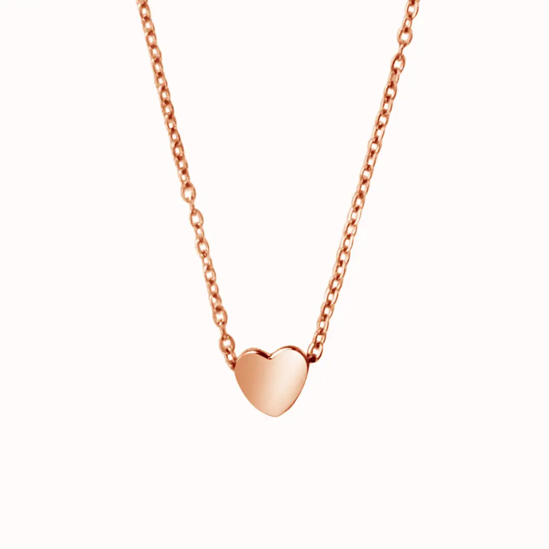 Herzkette in Roségold.