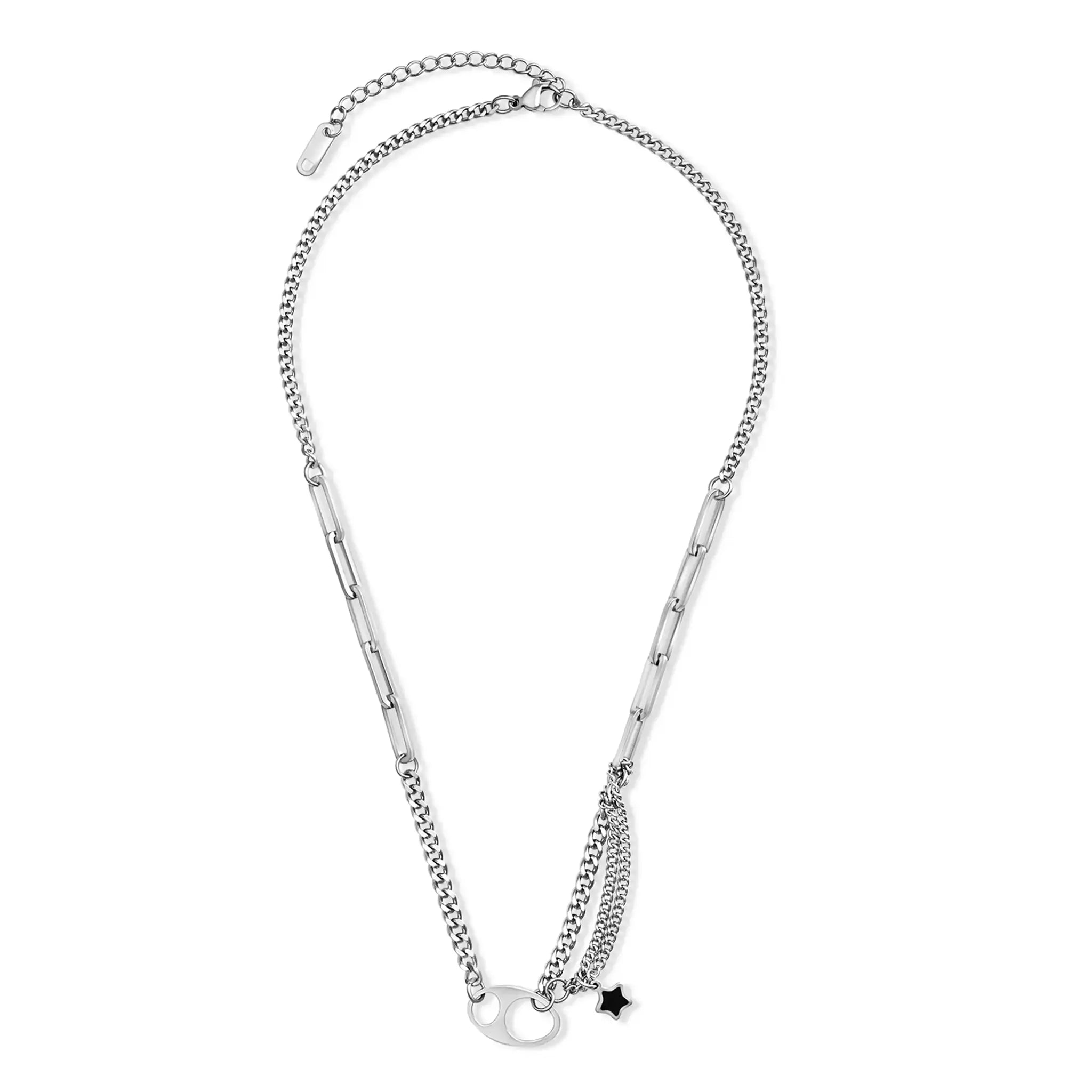 Layering Kette aus wasserfestem Edelstahl in Farbe Silber mit Stern Charm.