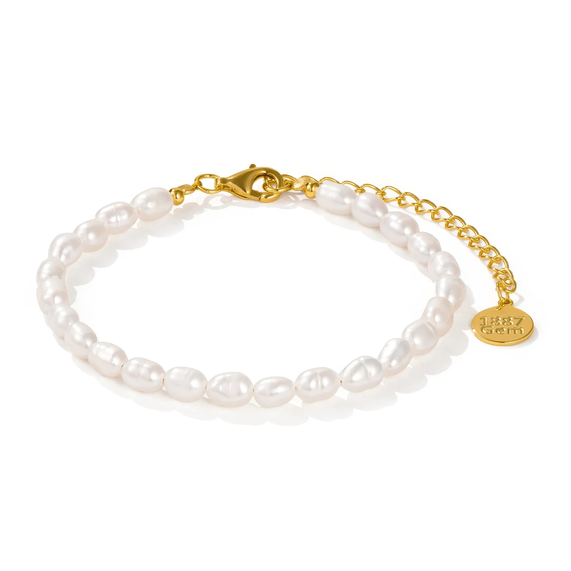 Perlenarmband Leuce | 18k Gold Vermeil