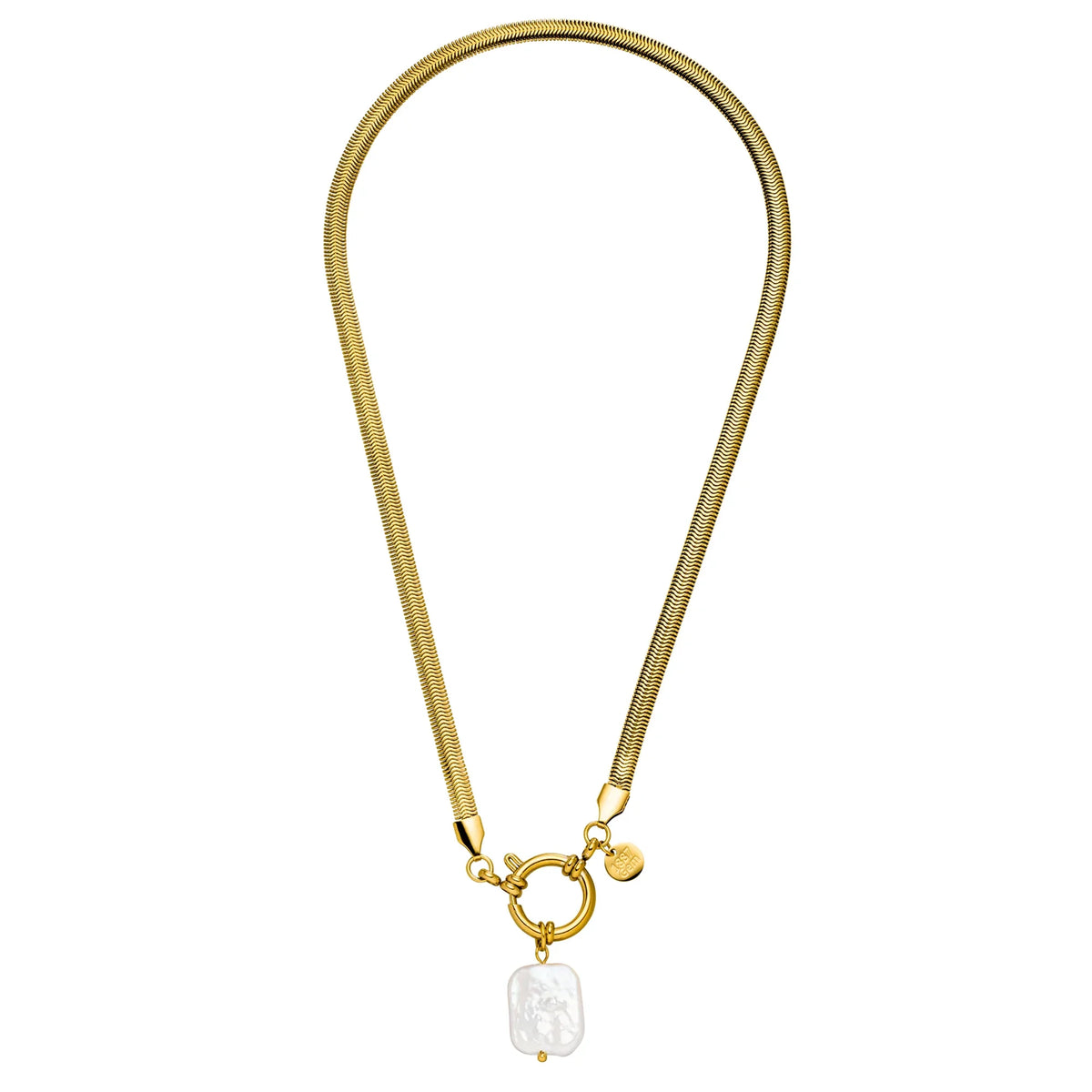 Perlenkette Gala in Gold mit Süßwasserperlen.