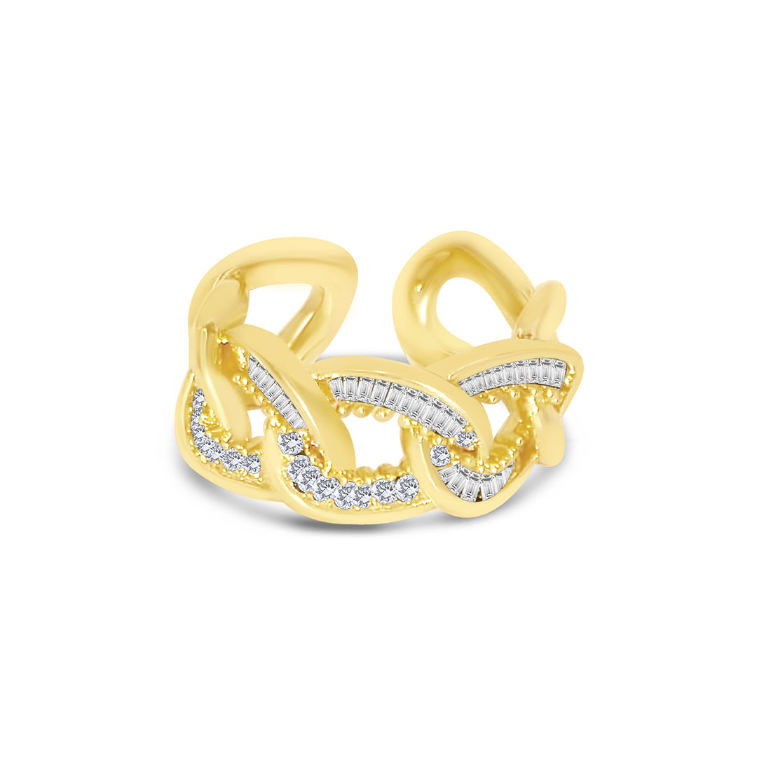 Wasserfester verstellbarer ineinander verschlungener Ring Gold mit Zirkonia vom Onlineshop 1887Gem. Jetzt online kaufen.