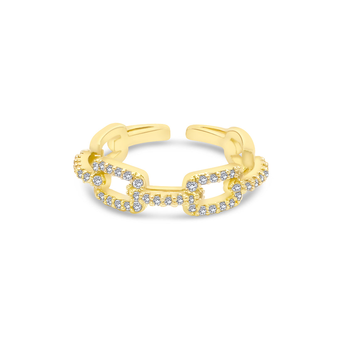 Wasserfester verstellbarer Ring Gold mit vielen Zirkonia Steinchen vom Onlineshop 1887Gem. Jetzt online kaufen.