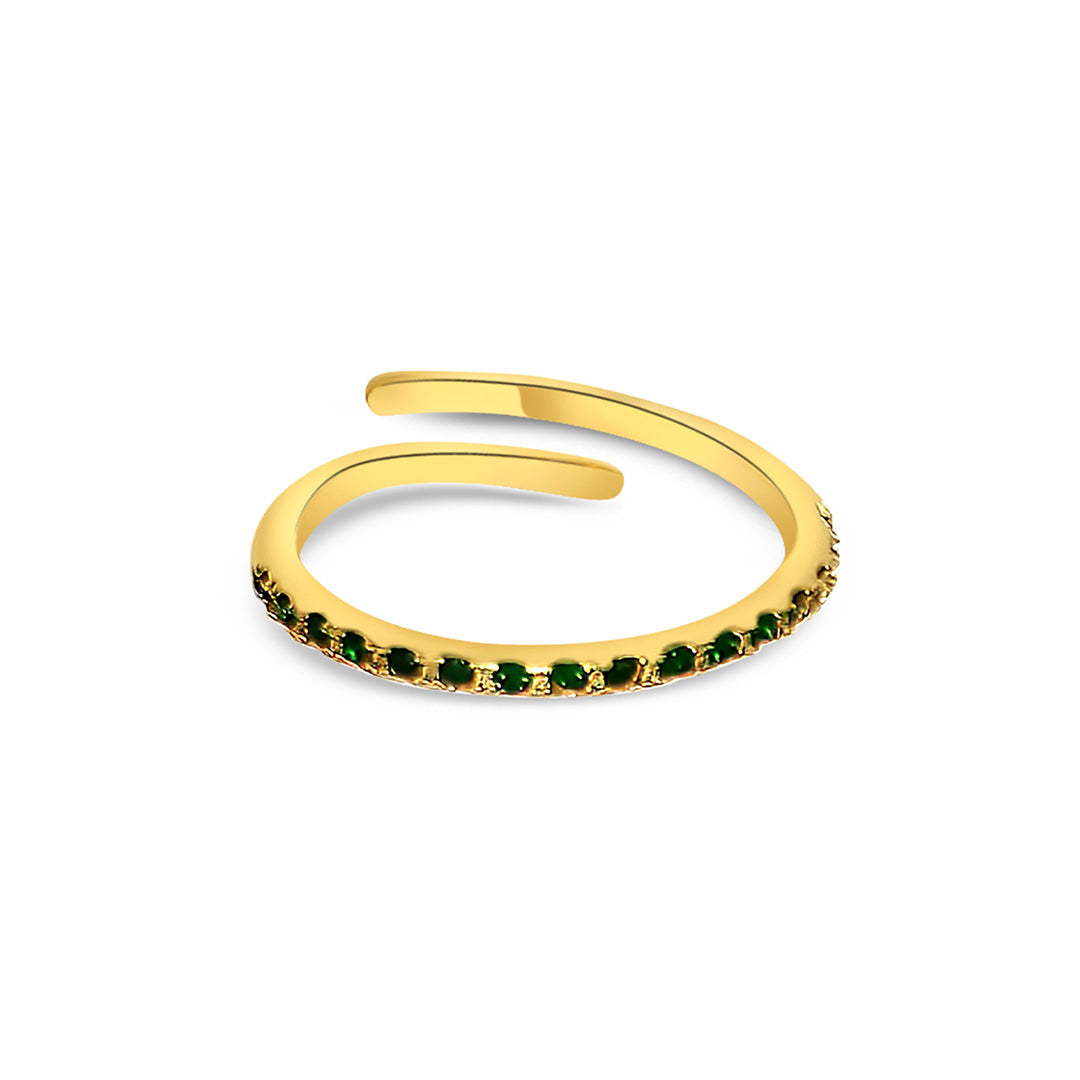 Wasserfester verstellbarer Gold Ring mit einreihigen dunklen Zirkonia vom Onlineshop 1887Gem. Jetzt online shoppen.