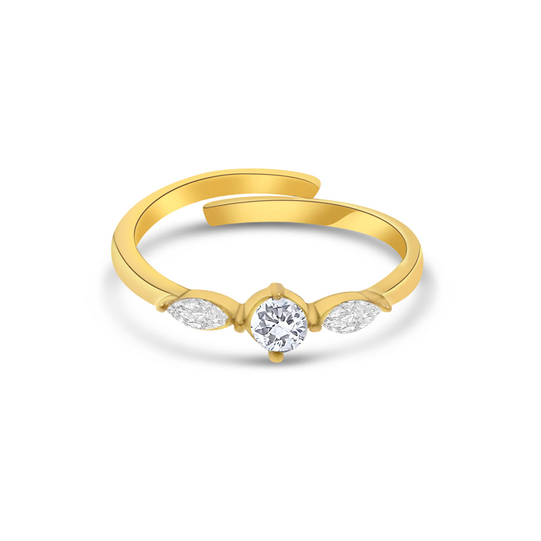 Wasserfester verstellbarer Merope Gold Ring mit Zirkonia vom Onlineshop 1887Gem. Jetzt online shoppen.