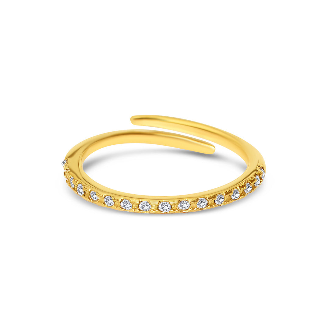 Wasserfester verstellbarer Gold Ring mit einreihigen Zirkonia vom Onlineshop 1887Gem. Jetzt online shoppen.
