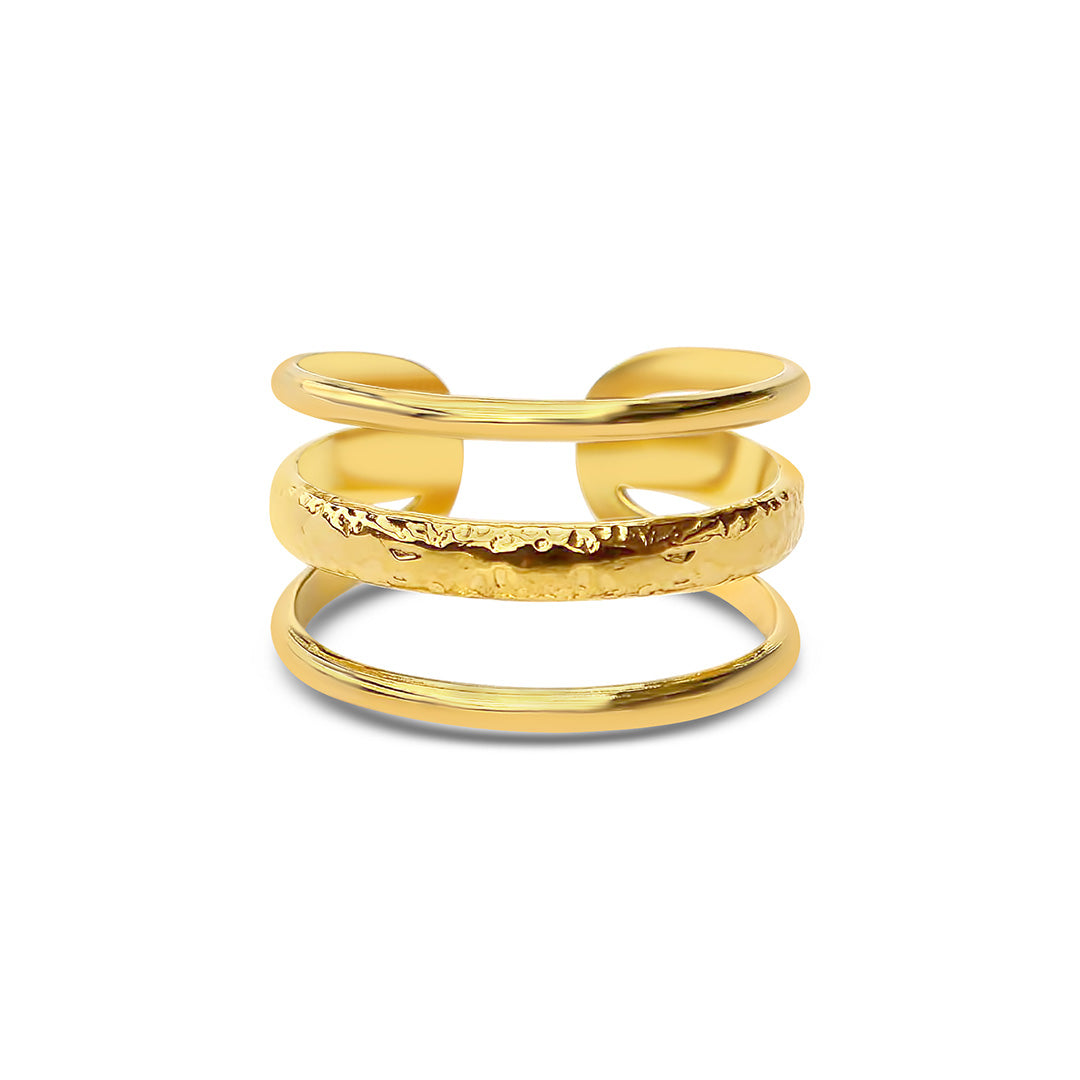 Wasserfester verstellbarer dreireihiger wunderschöner Ring vom Onlineshop 1887Gem in Gold. Jetzt online shoppen.
