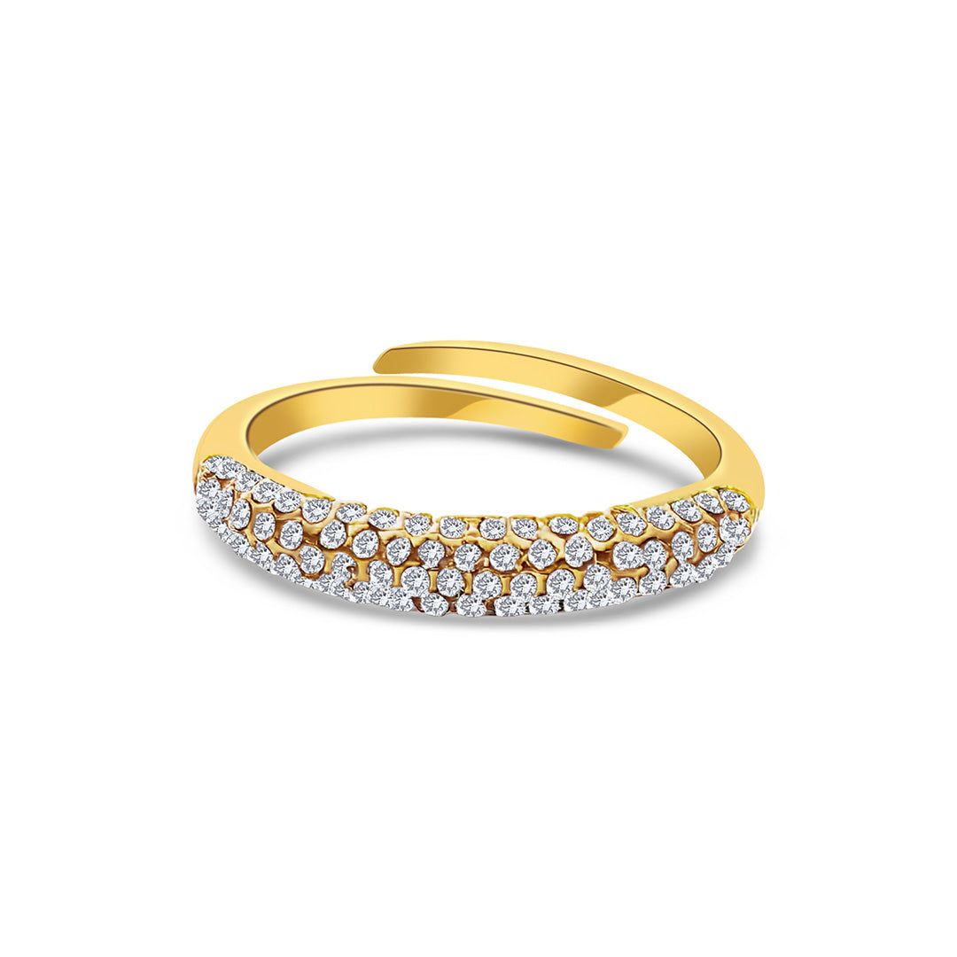 Wasserfester verstellbarer Gold Ring mit viel Zirkonia Steinchen vom Onlineshop 1887Gem. Jetzt online shoppen.