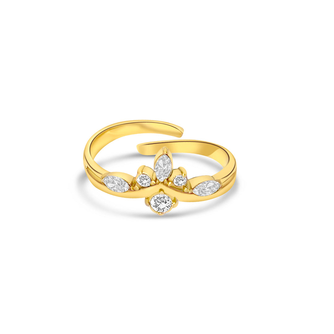 Wasserfester verstellbarer Gold Ring mit Zirkonia vom Onlineshop 1887Gem auf Weiß. Jetzt online shoppen.