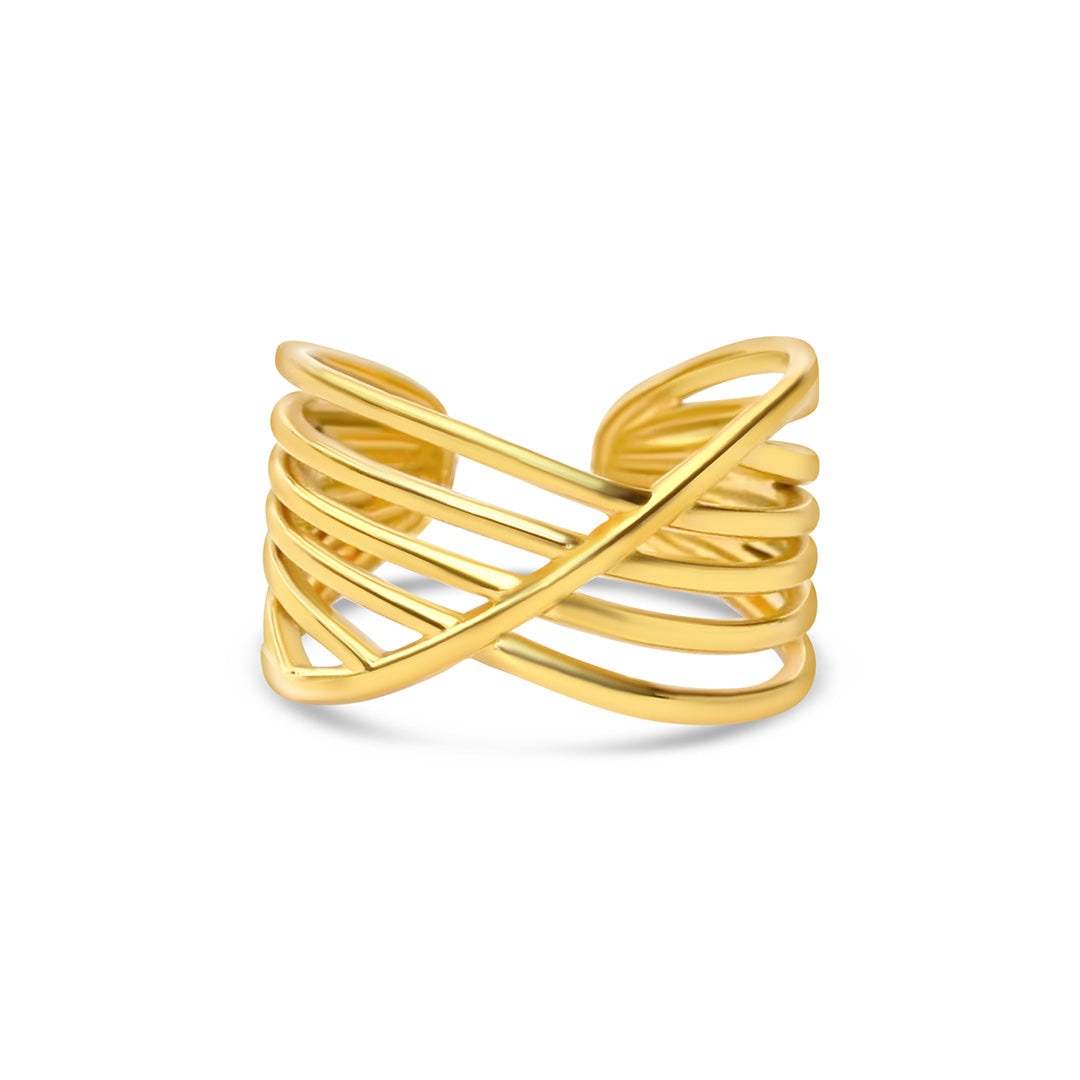 Wasserfester verstellbarer mehrreihiger eleganter Ring vom Onlineshop 1887Gem in Gold. Jetzt online shoppen.