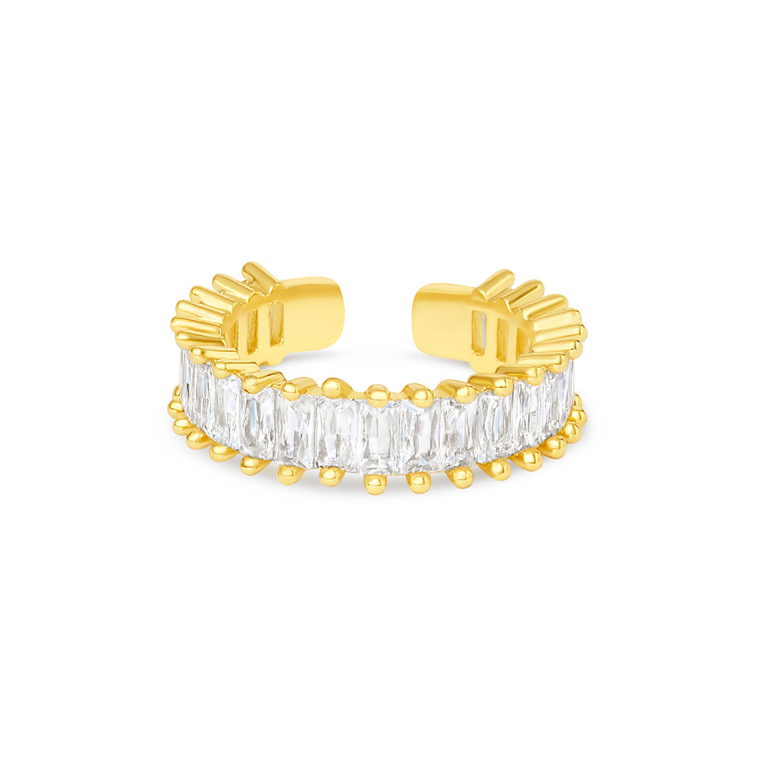 Wasserfester verstellbarer heller Pave Style Gold Ring mit viel Zirkonia vom Onlineshop 1887Gem. Jetzt online kaufen.
