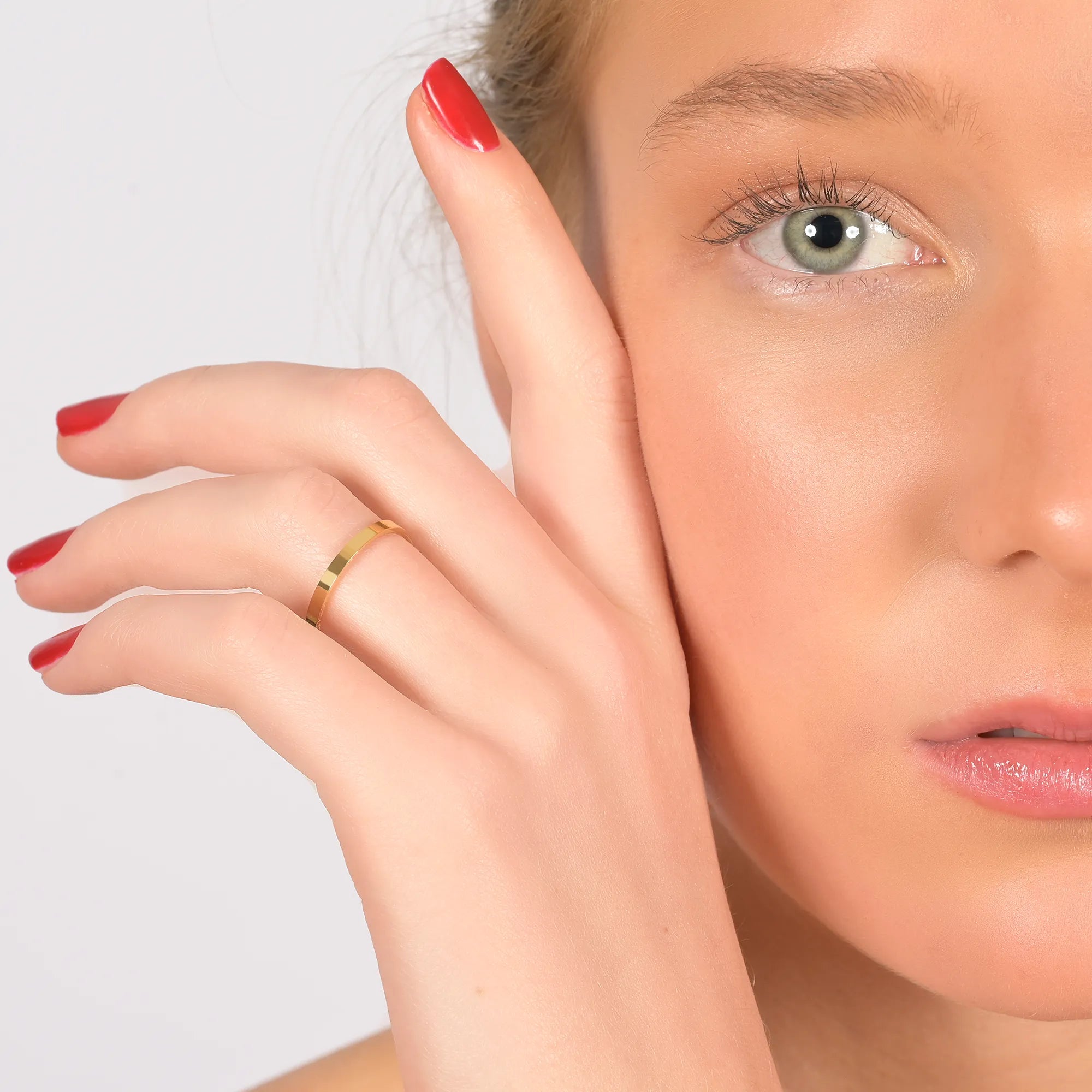 Ring Damen Gold Nephele 2mm | wasserfest