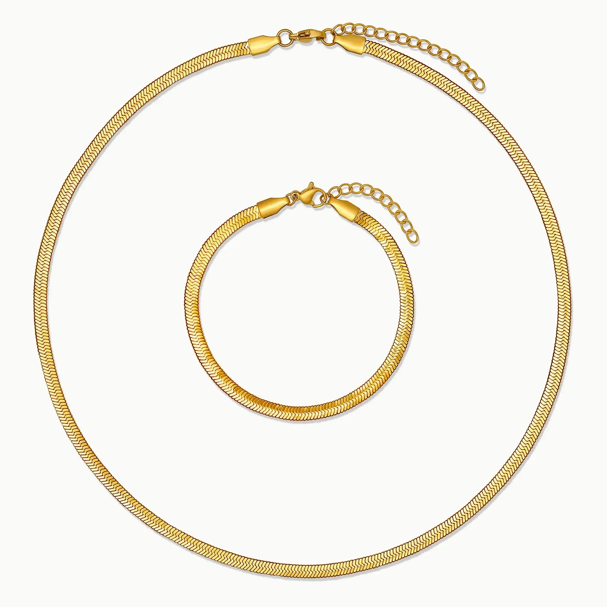 Set Kette & Armband | Calanthe 4mm | 18K Gold Plated