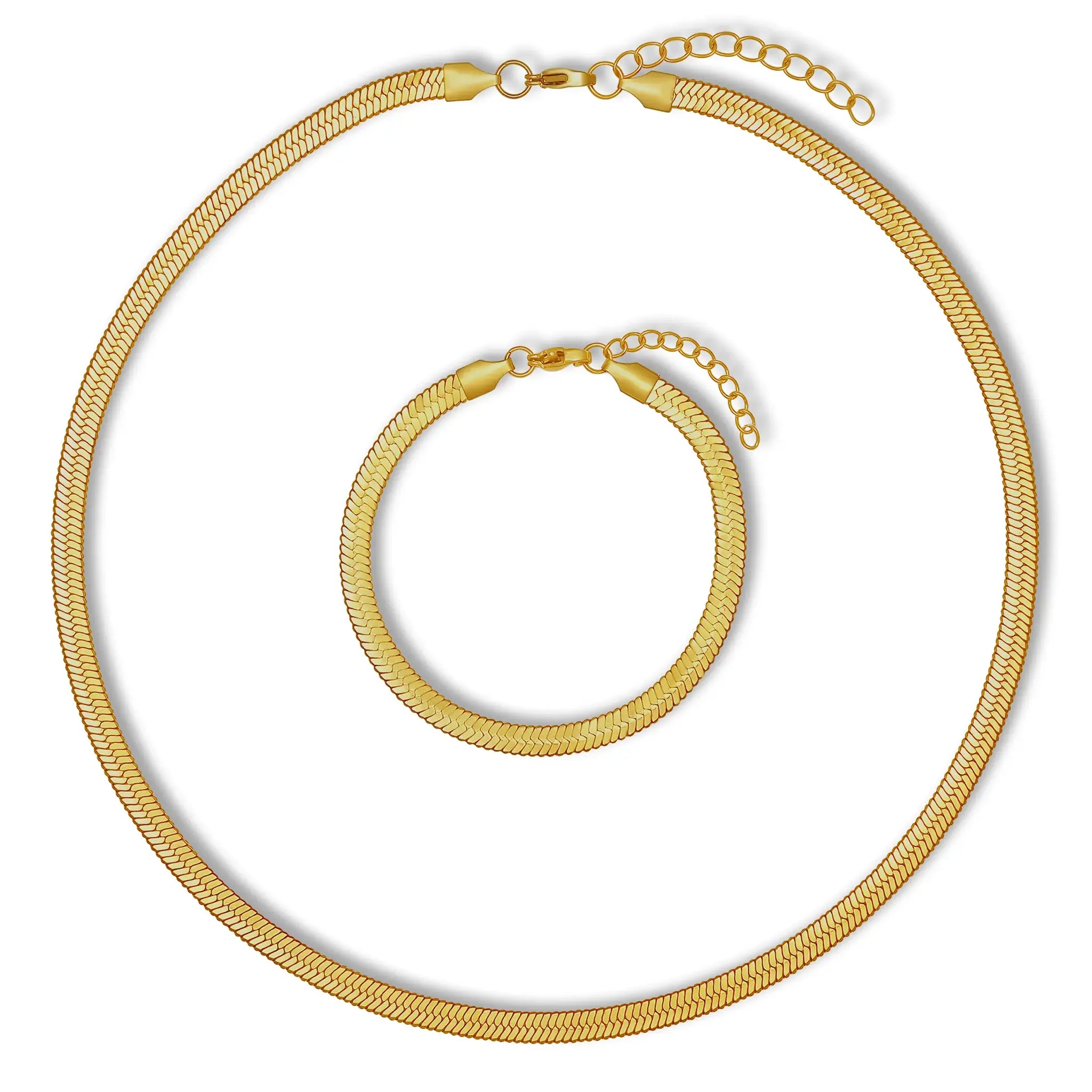 Set Kette & Armband | Calanthe 5mm | 18K Gold Plated