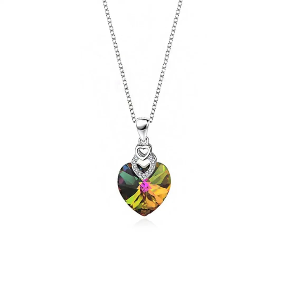 Swarovski Crystals Kette Herz Silber.