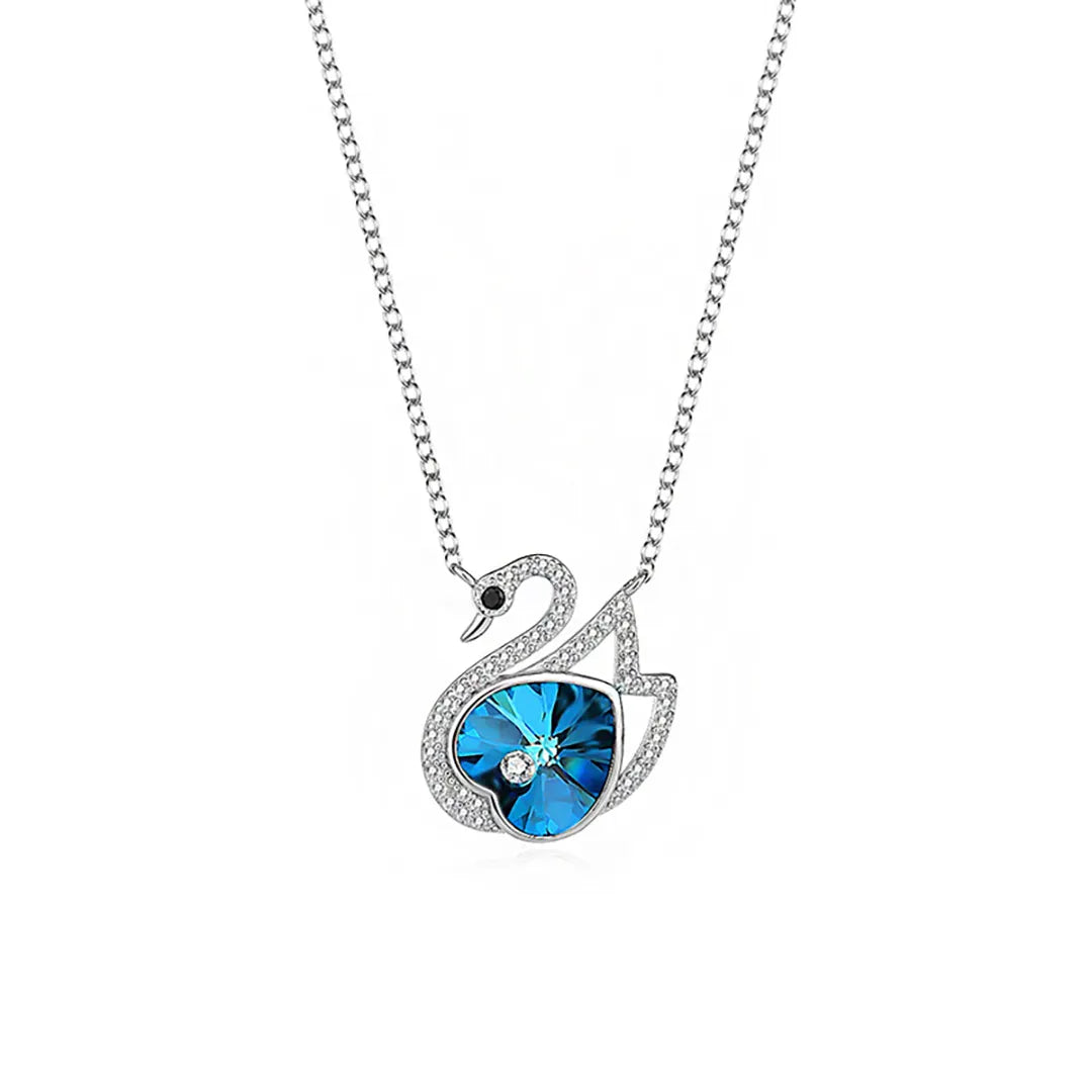 Swarovski Crystals Kette Schwan Blau