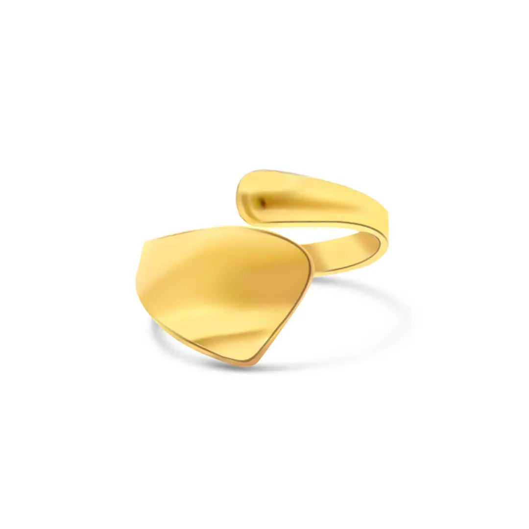 Verstellbarer Gold Ring 6 aus wasserfestem allergiefreiem Edelstahl.