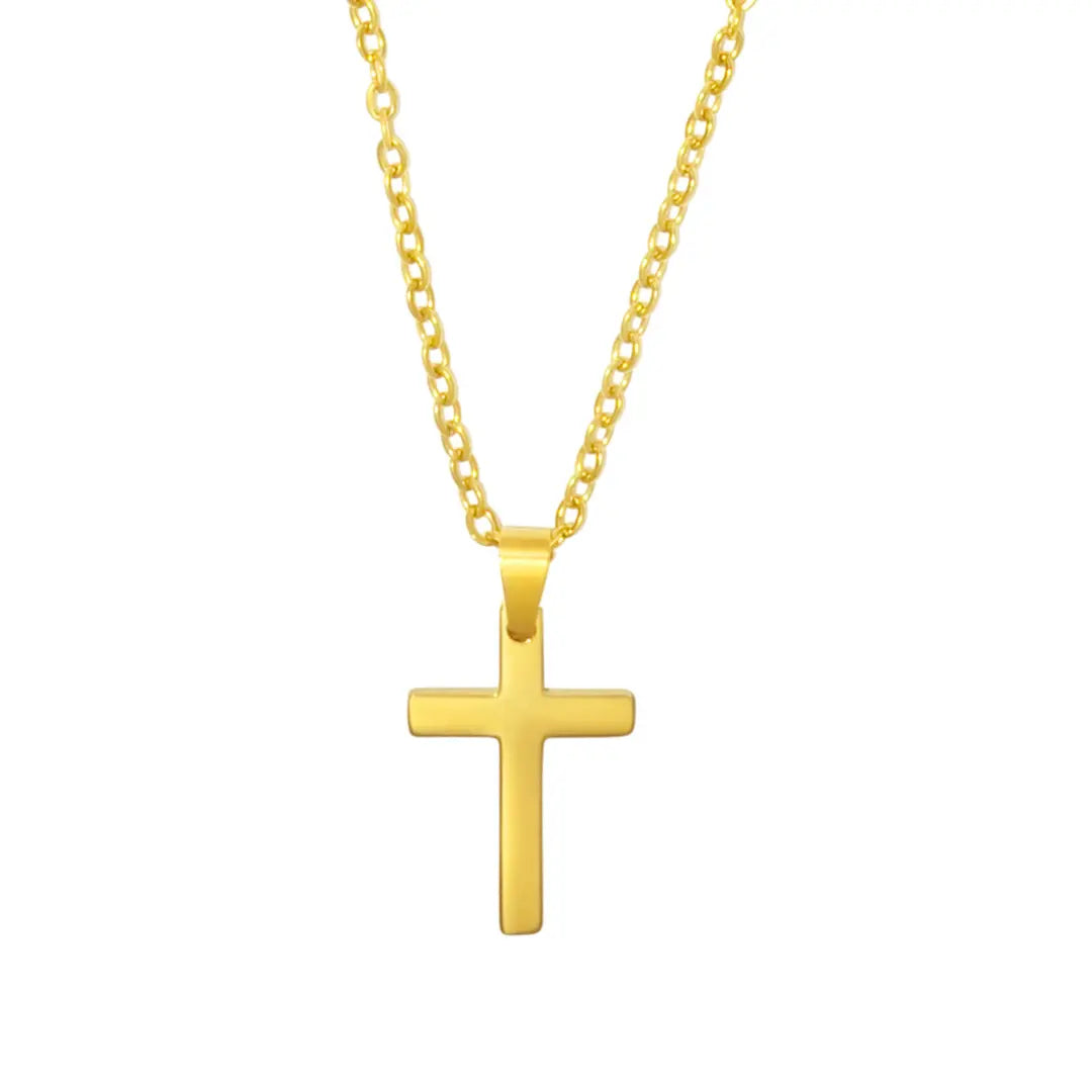 Wasserfeste Kreuz Halskette für Damen in Gold.