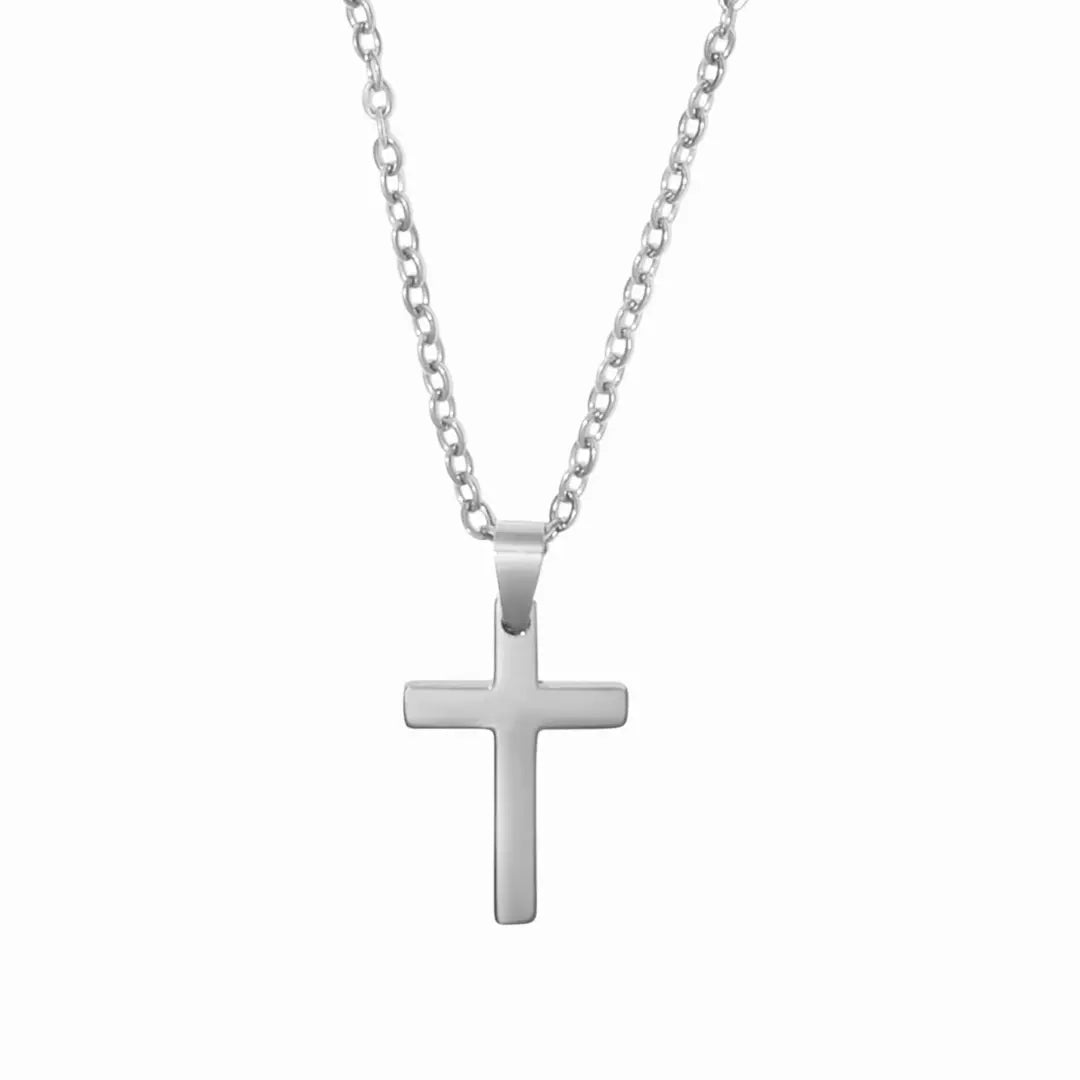 Wasserfeste Kreuz Halskette für Damen in Silber.