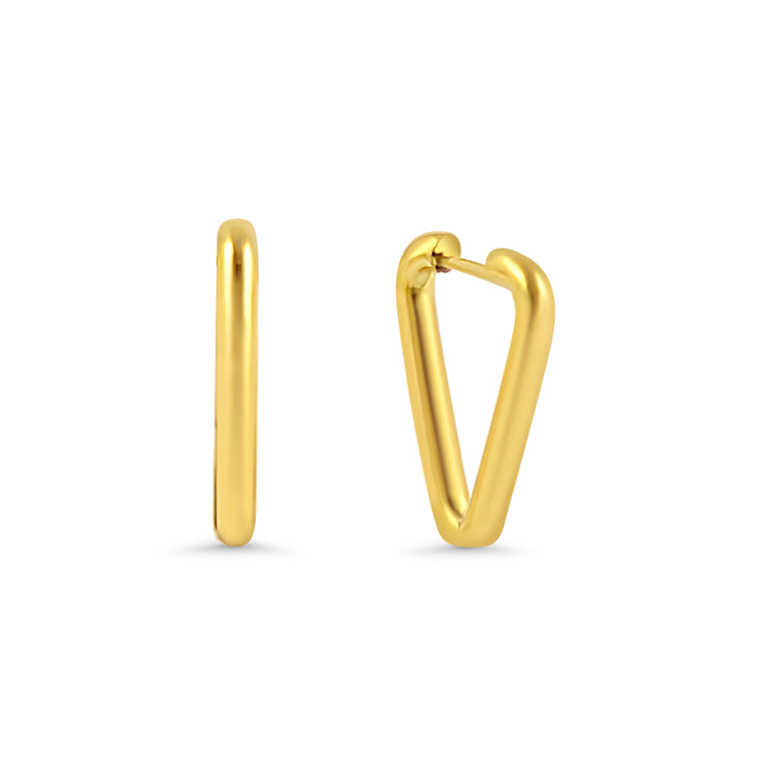 Wasserfeste dreieckige Ohrringe vom Onlineshop 1887Gem in Gold auf Weiß. Jetzt online kaufen..