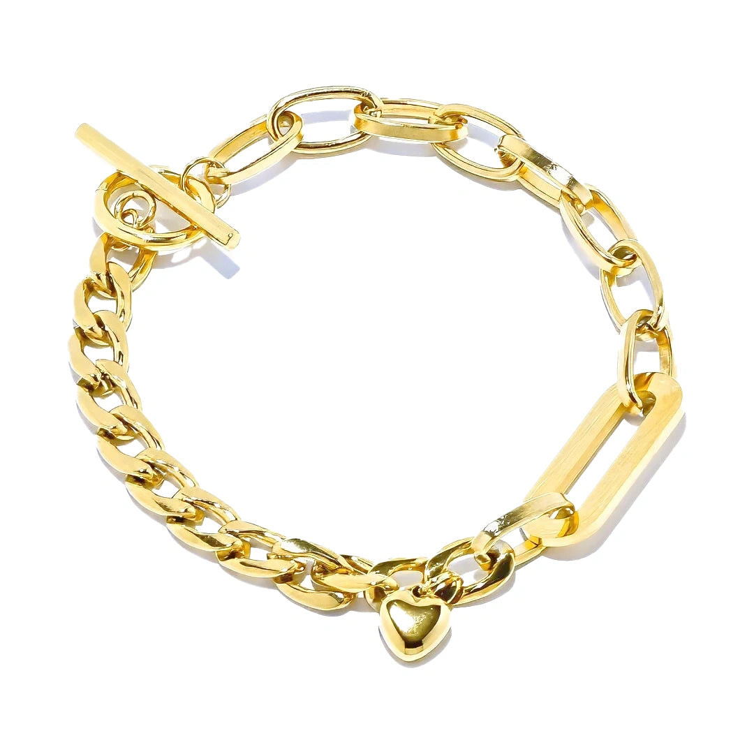 Wasserfestes Gold Armband aus 18K vergoldetem Edelstahl mit Knebelverschluss von 1887Gem.