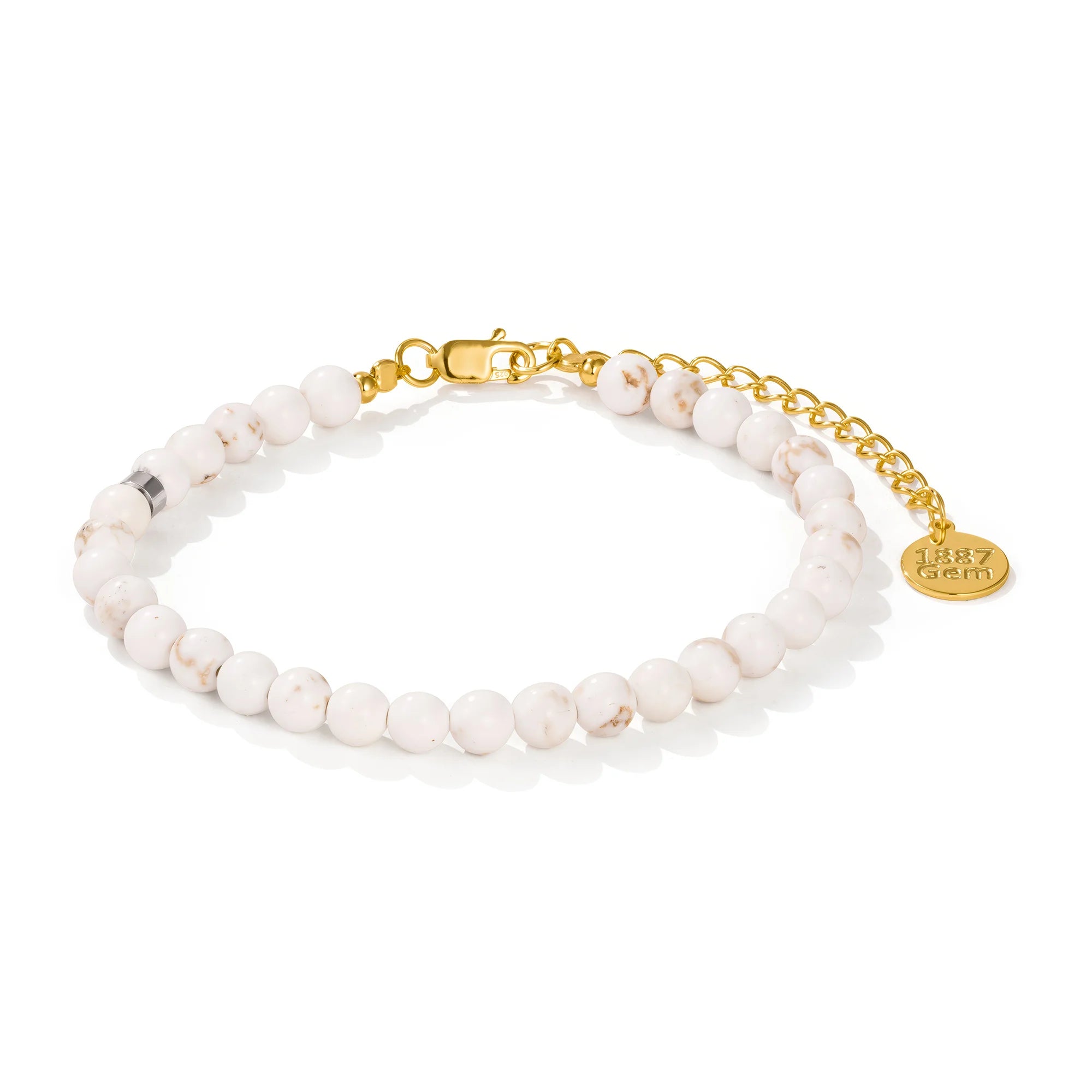 Weißes Edelstein Armband Selene | 18k Gold Vermeil